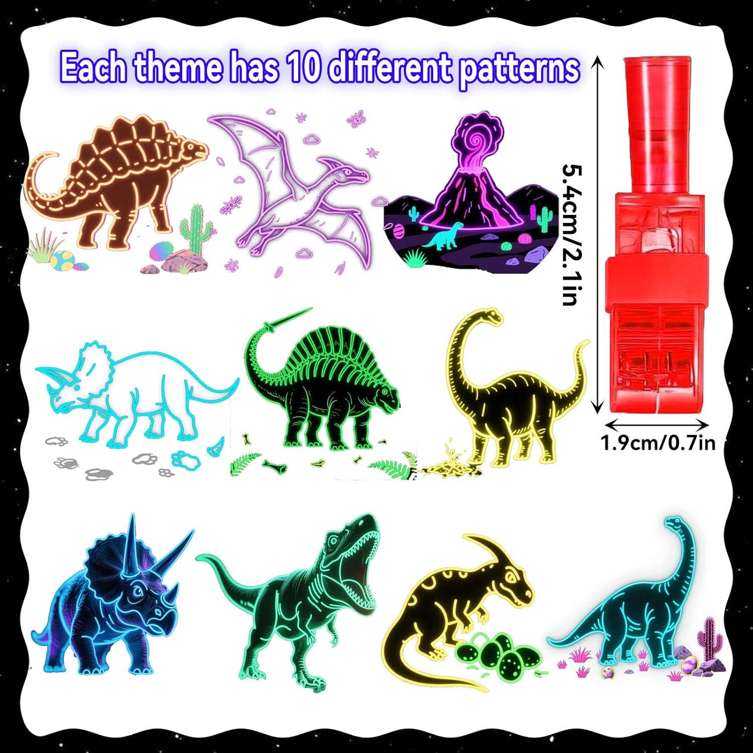 Thumbnail 5 de KCNVLCK 40 Pcs Dinosaur LED Finger Lights – Glow-in-the-Dark Party Favours for Kids