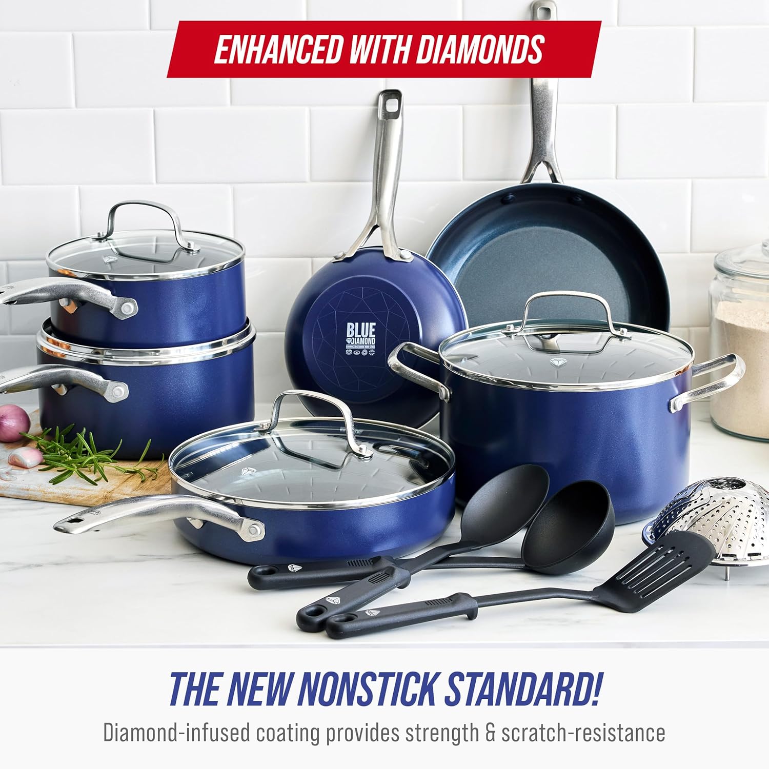 Thumbnail 1 de Blue Diamond 14-Piece Nonstick Cookware Set