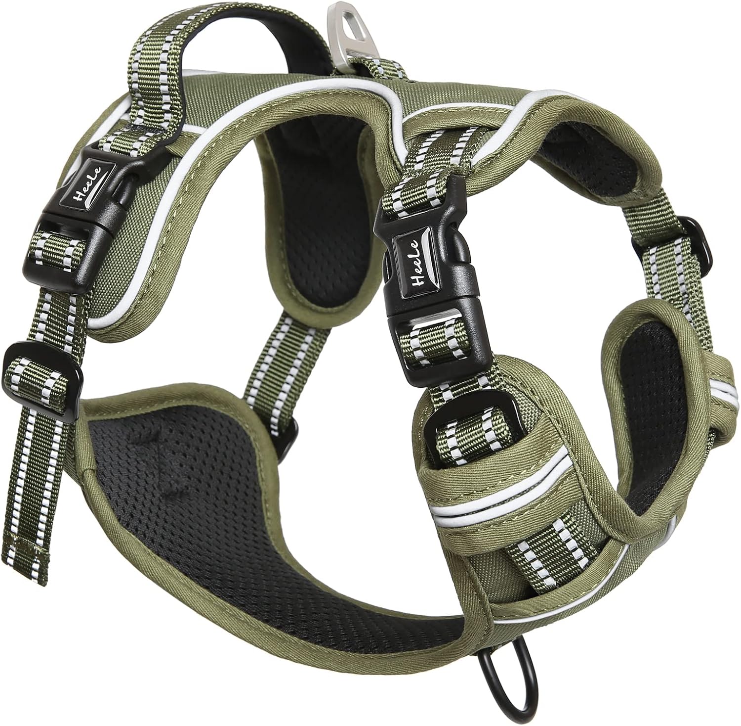 Detalle 2 de HEELE Dog Harness No Pull with Neck Release – Front and Back Clips, Reflective Padded Vest (XL) for Outdoor Walking