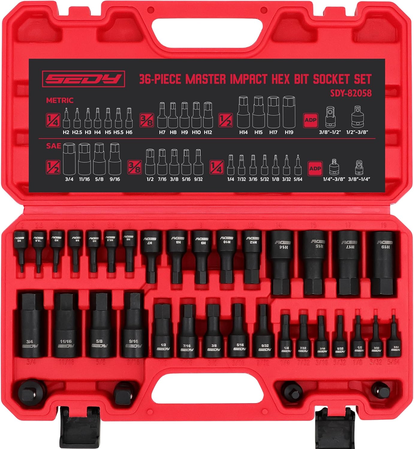 Hex Bit Impact Socket Set 36-Piece 🧰