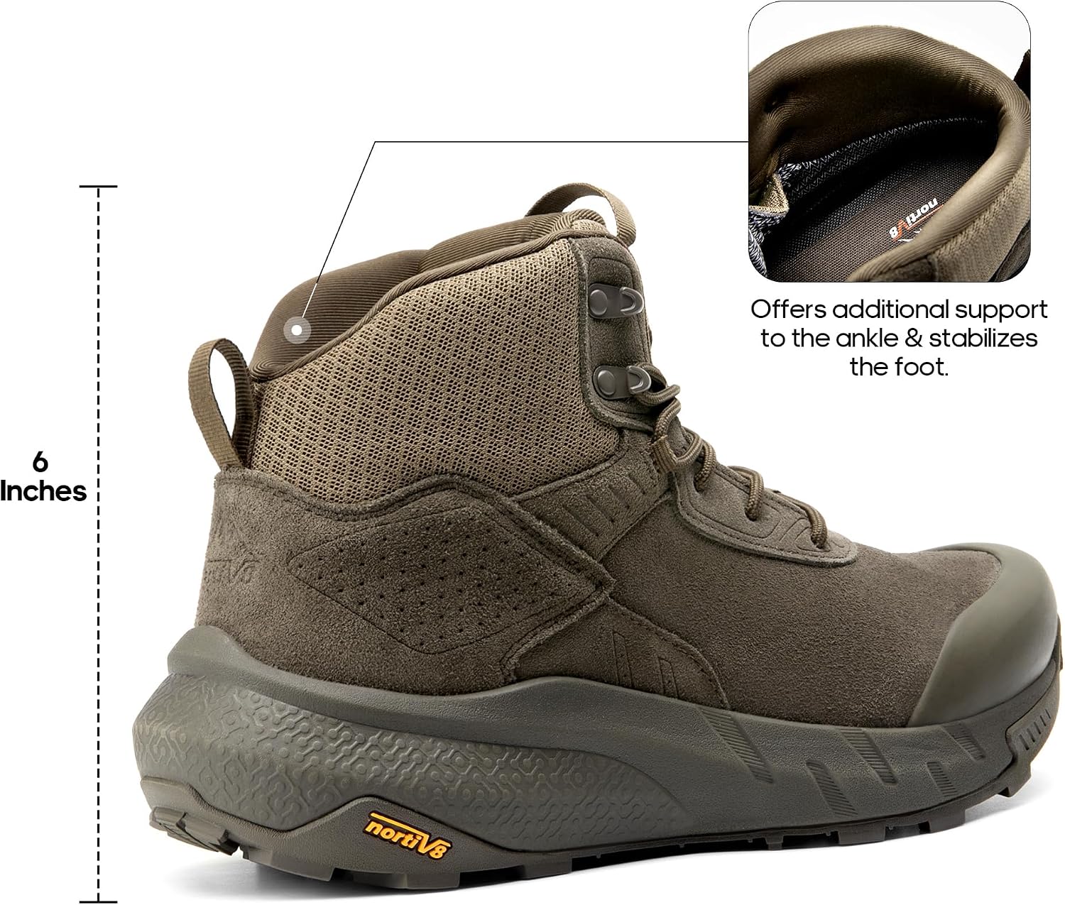 Thumbnail 5 de NORTIV 8 Men's Waterproof Military Tactical Work Boots — Leather, Non-Slip & Lightweight