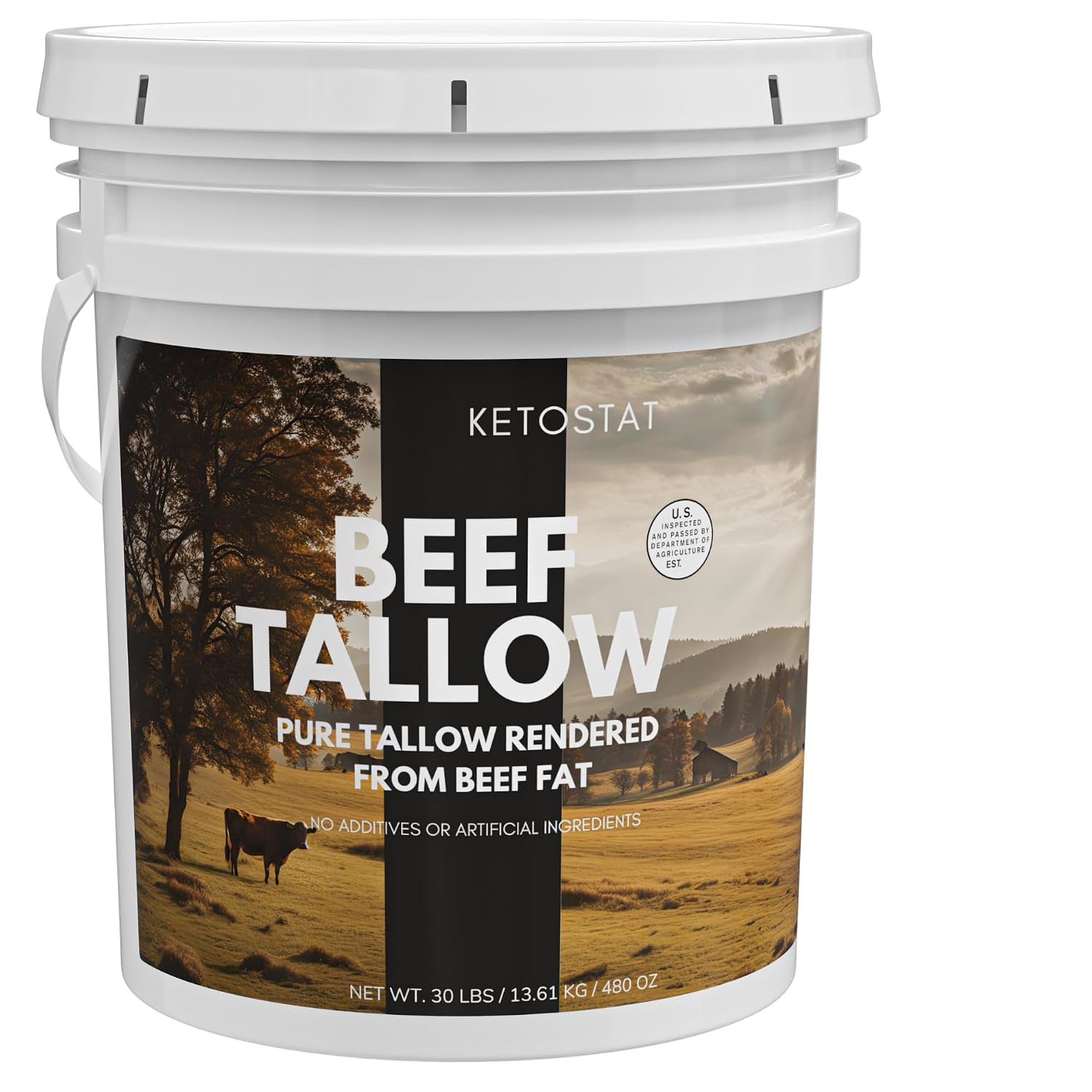 Detalle de Ketostat Beef Tallow, 30 lb Rendered Cooking Fat for Frying and Baking