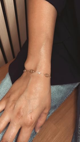Detalle de SAPHY Bracelet Femme Maille Marine – Acier Inoxydable Hypoallergénique avec Strass