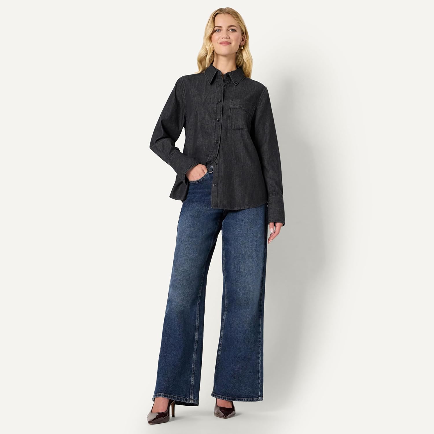 Thumbnail 4 de Amazon Essentials Damen Oversize-Button-Down Jeanshemd