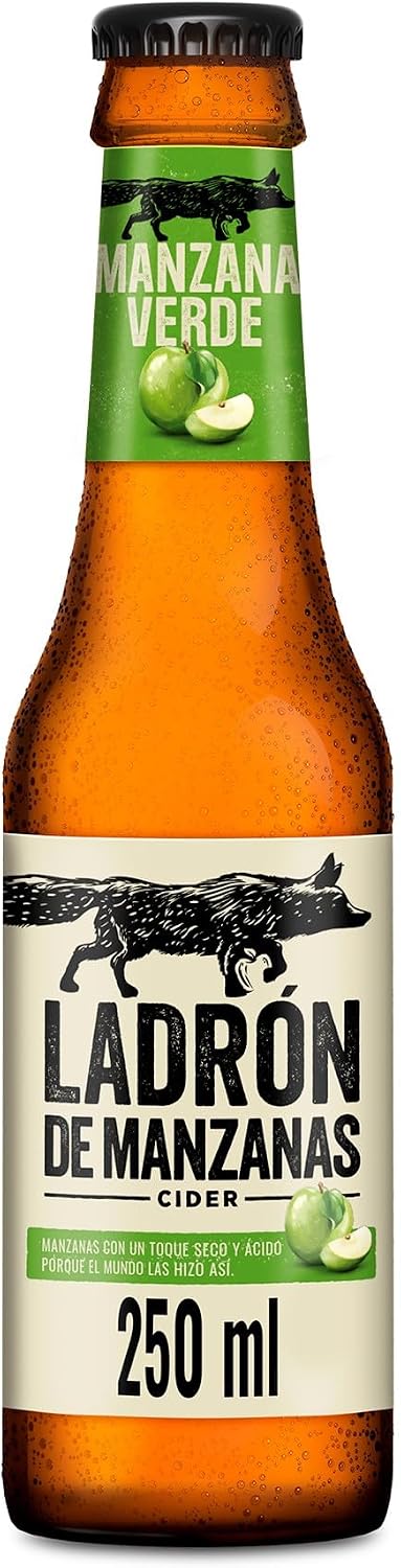 Detalle de Ladrón de Manzanas Verde Cider 🍏 Pack 4, 24 botellas