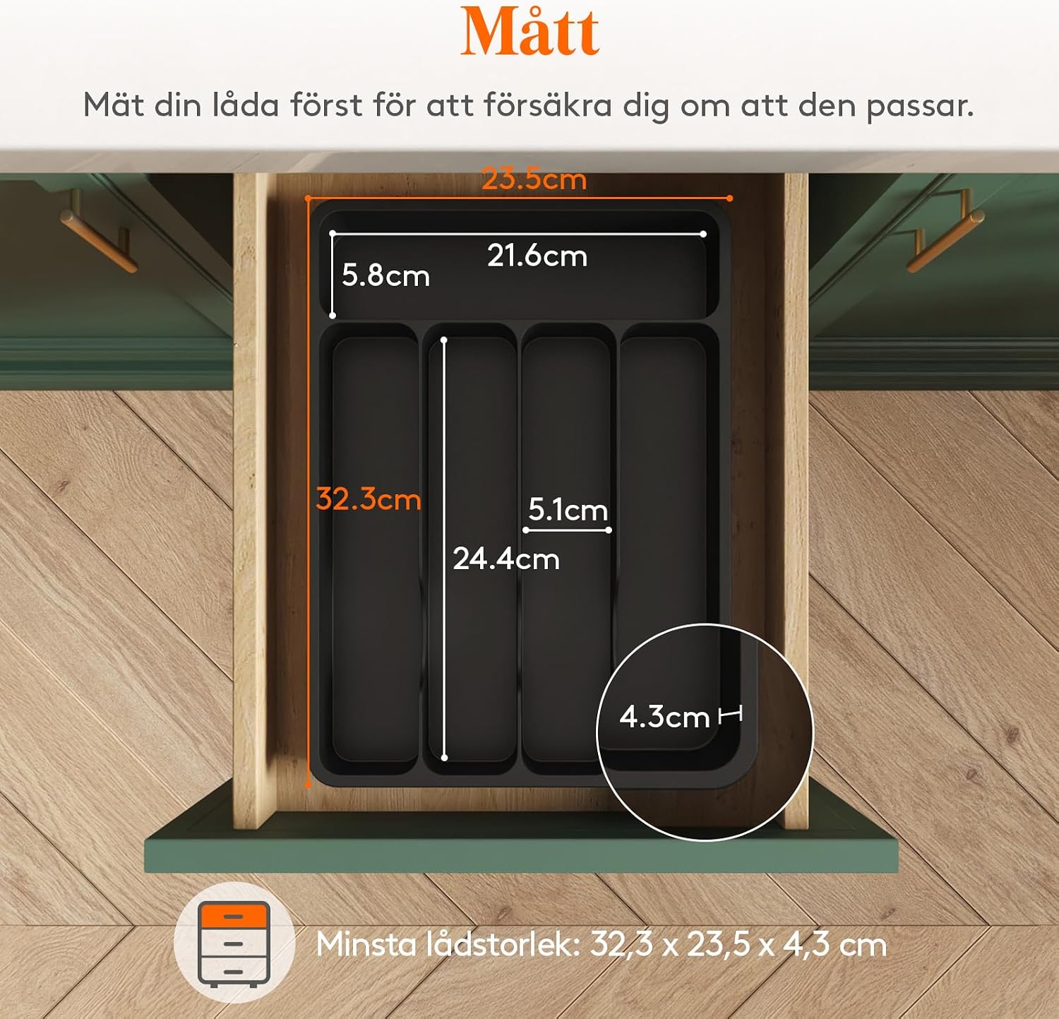 Detalle 2 de Lifewit 24099 besticklåda med lock, 5 fack, svart plast