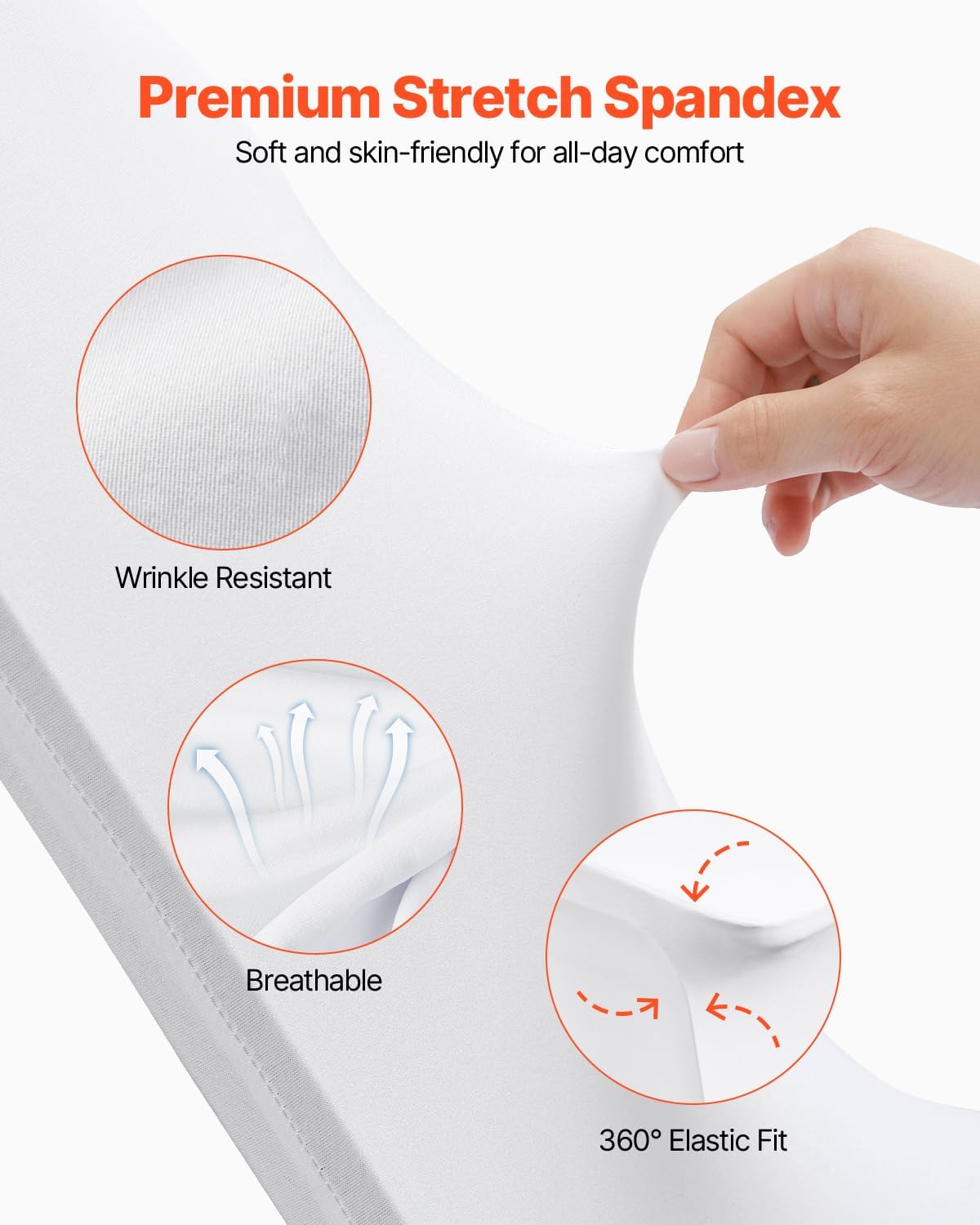 Thumbnail 2 de VEVOR RD-VV-05 White Stretch Chair Covers, 50-Pack for Events