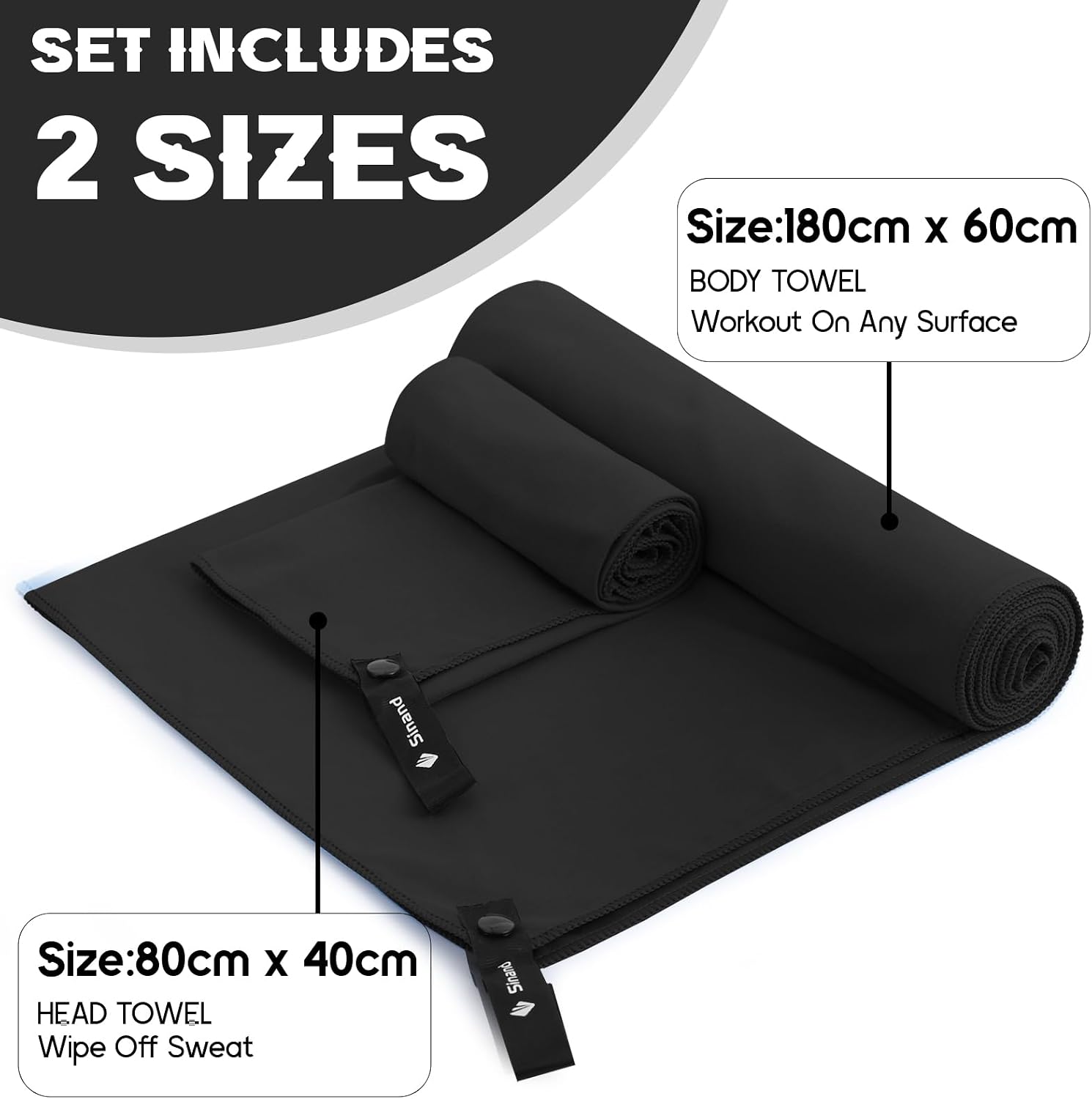 Thumbnail 5 de Microfibre towel 2 Pack 160x80cm + 80x40cm 🏖