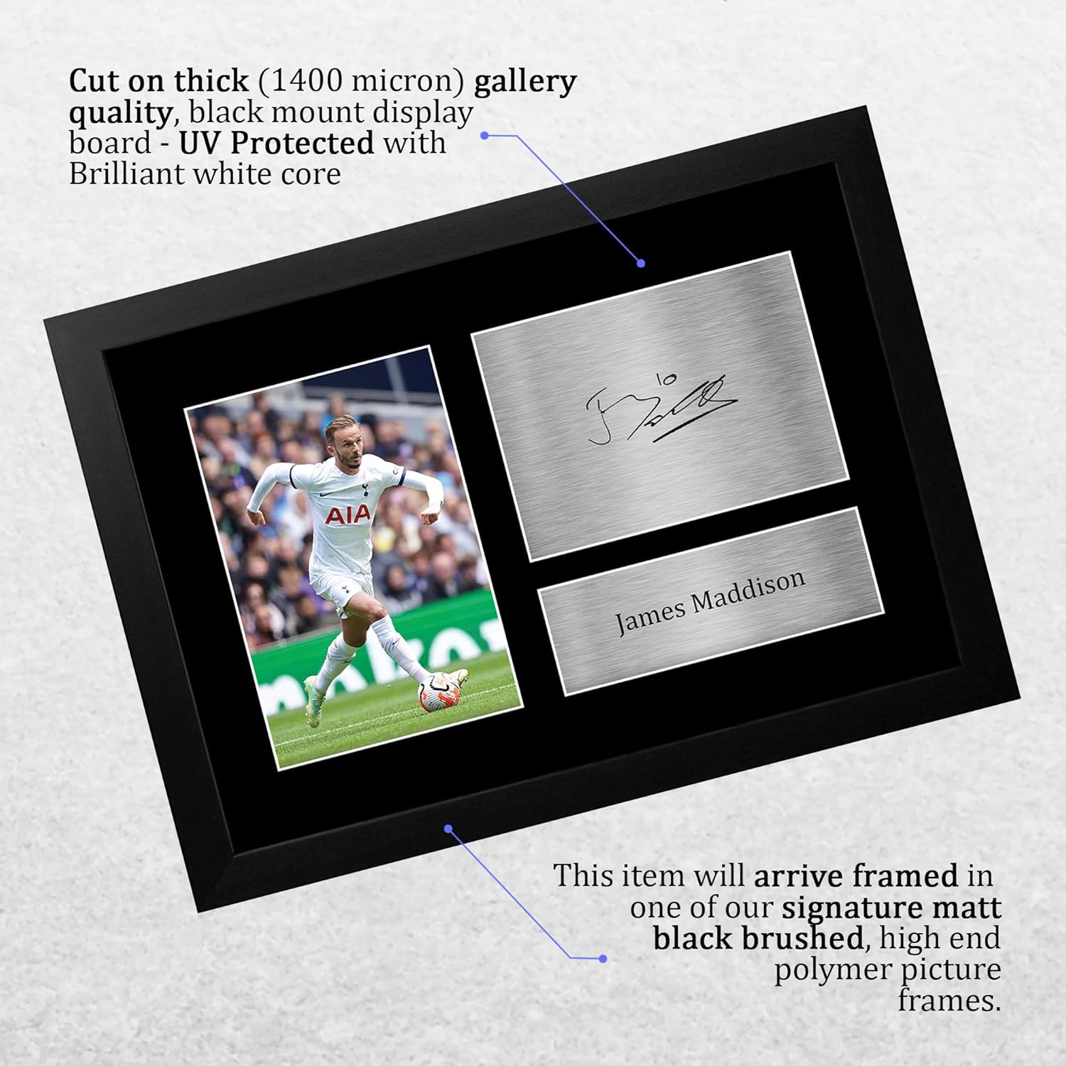 Thumbnail 2 de HWC Trading FR A4 James Maddison Tottenham Hotspurs framed signed autograph photo (A4)