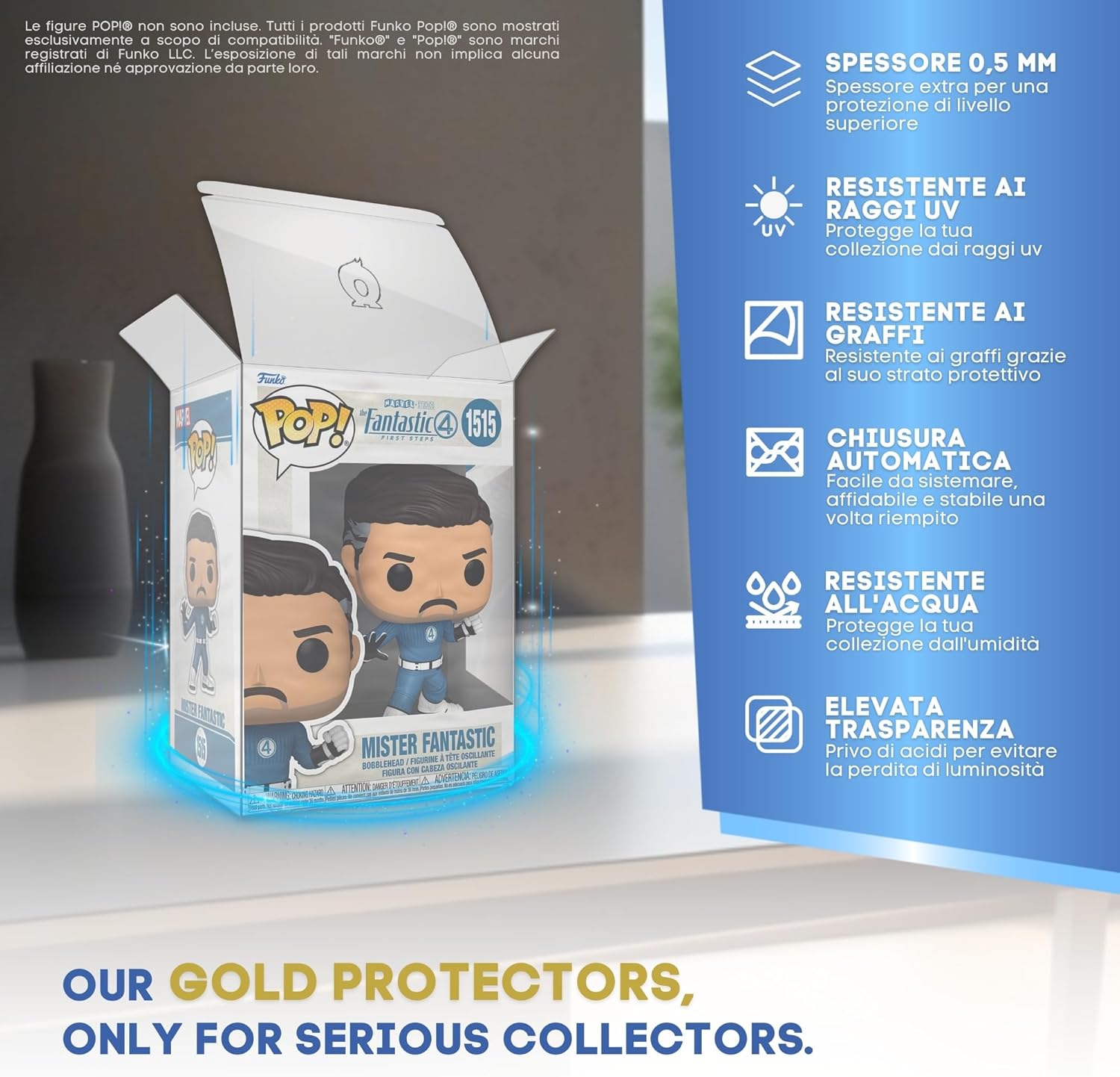Thumbnail 6 de Confezione da 20 Protettori GOLD per Funko Pop 4'' – Protezione da 0,5 mm con filtro UV
