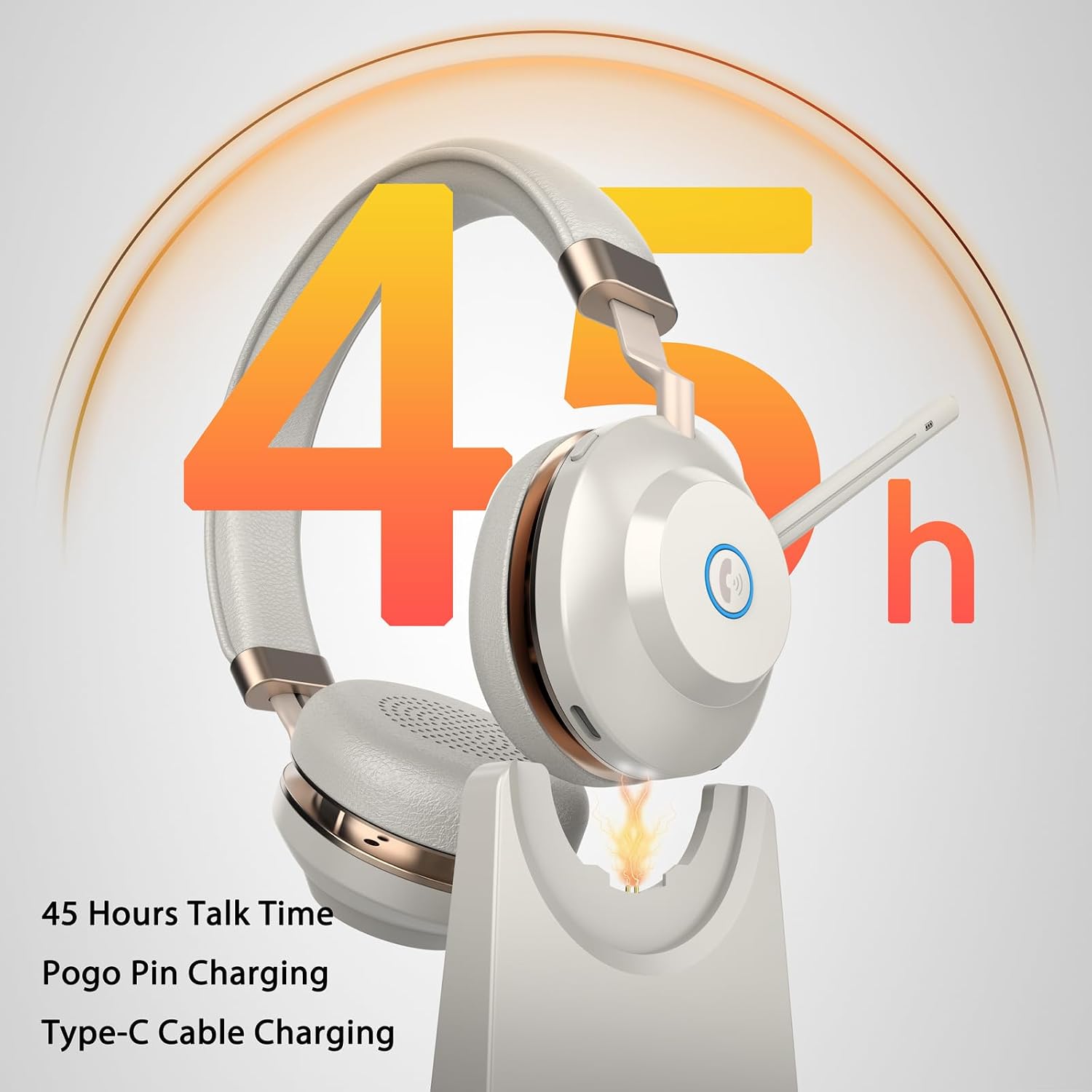 Detalle 2 de Vonztek XSY-CA-BT882CM-BJ-0514 On-Ear Bluetooth Headset, White Gold