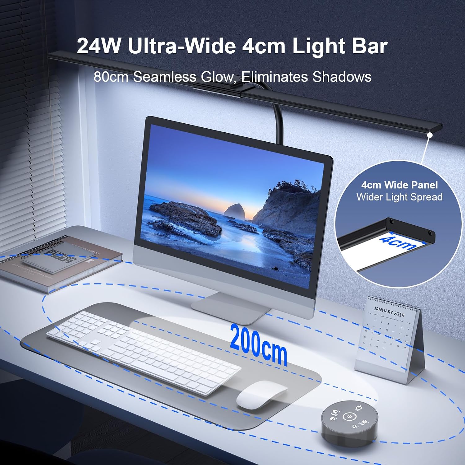 Thumbnail 2 de YICAIZI Lampe Bureau LED 24W pince 1500LM