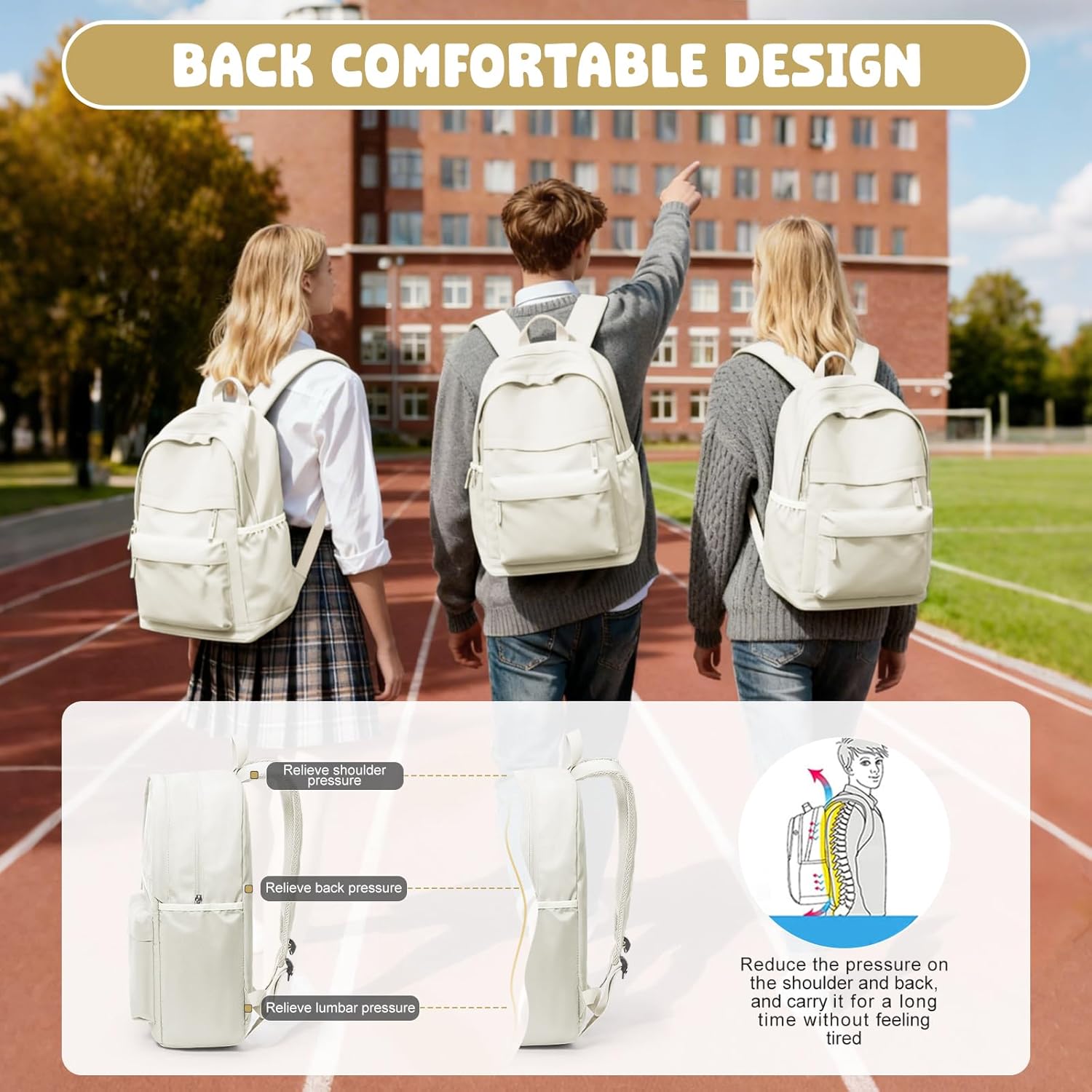 Detalle de Lightweight School Travel Water Resistant Rucksack Backpack