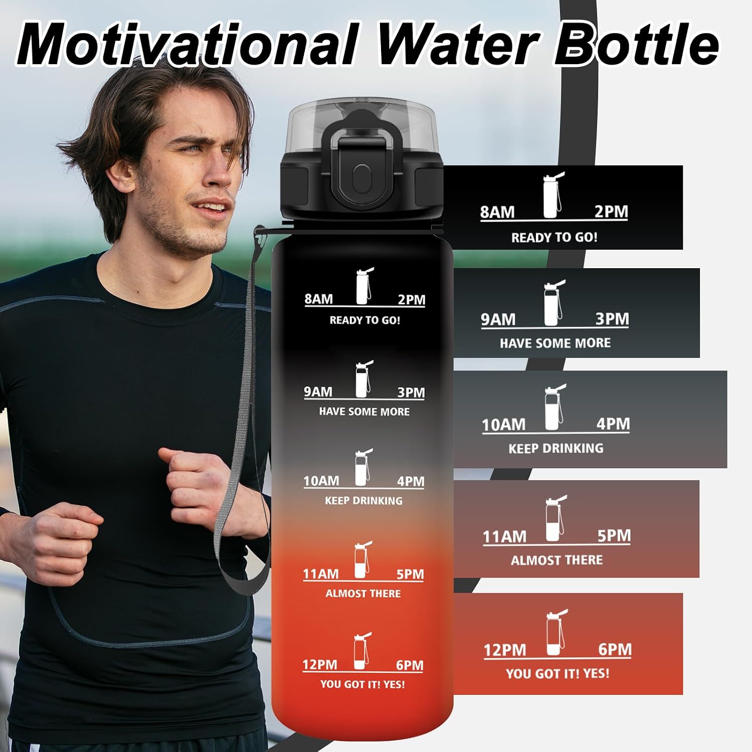 Detalle 2 de JAPORIA Bouteille d'eau 1L gourde sport étanche