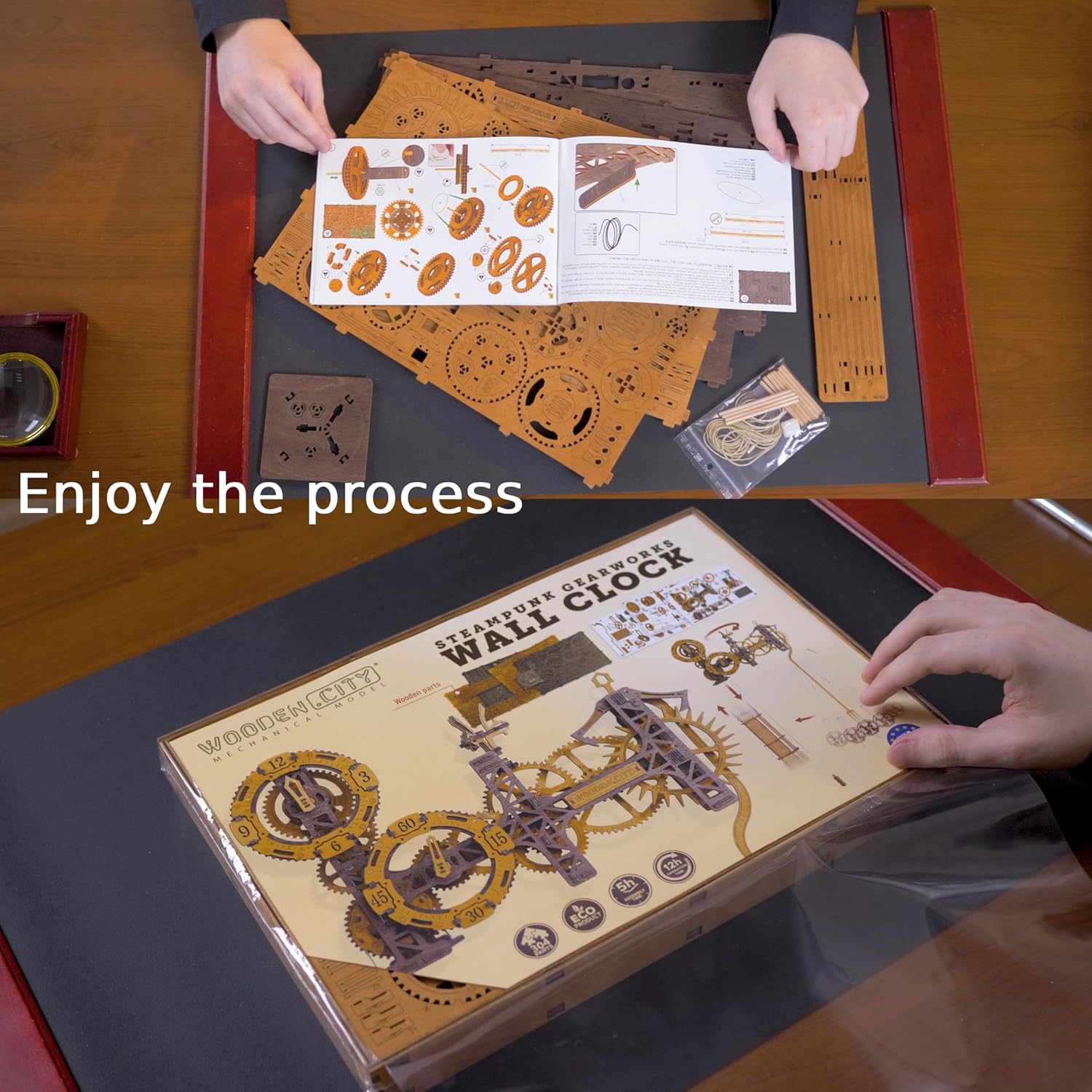 Thumbnail 2 de WOODEN.CITY Steampunk Gearworks 288-piece Mechanical Clock Kit 🧩