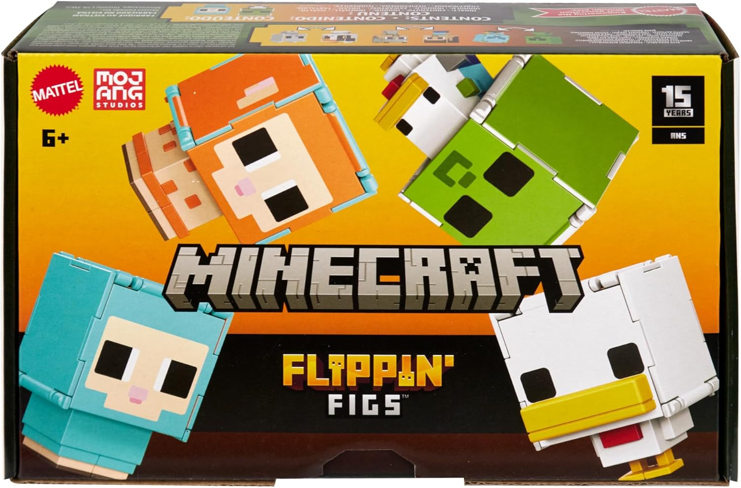 Thumbnail 5 de Mattel Minecraft Flippin’ Figs Coffret de 2 figurines Mouton et Poule 2 en 1 HXK17