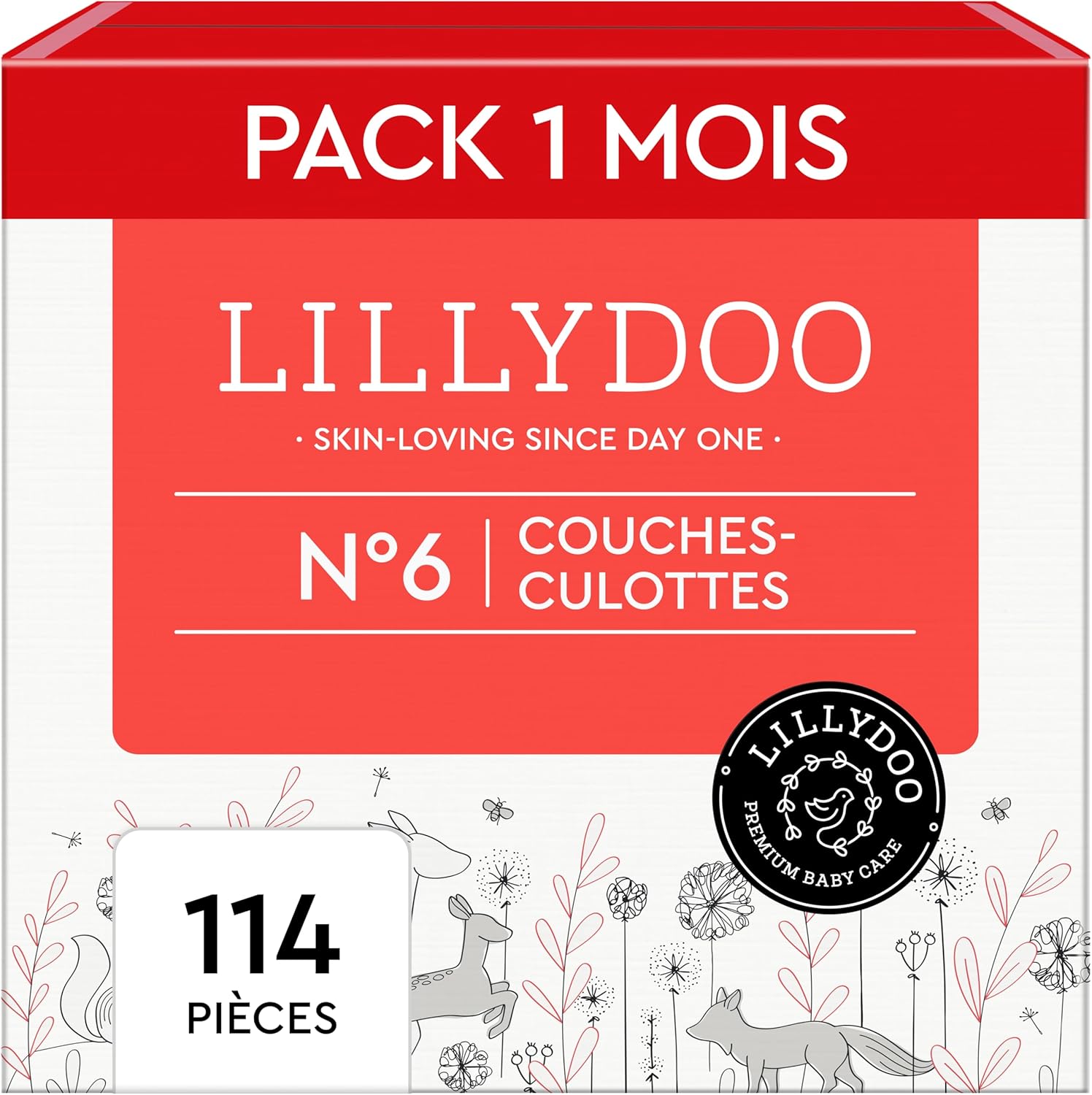 Detalle de LILLYDOO Couches-culottes Bébé Taille 6 (13+ kg), Box mensuelle 114 pièces – Ultra-douces et anti-fuites, sans parfum ni lotion