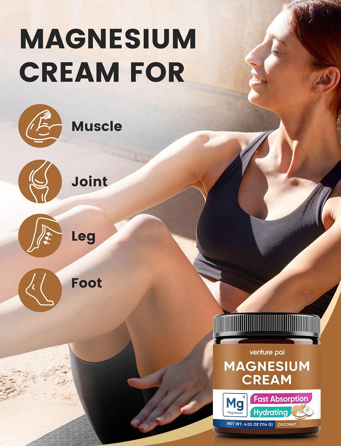 Thumbnail 3 de Venture Pal Topical Magnesium Cream: Fast-Absorbing Hydration with Coconut Oil, Shea Butter & Hyaluronic Acid