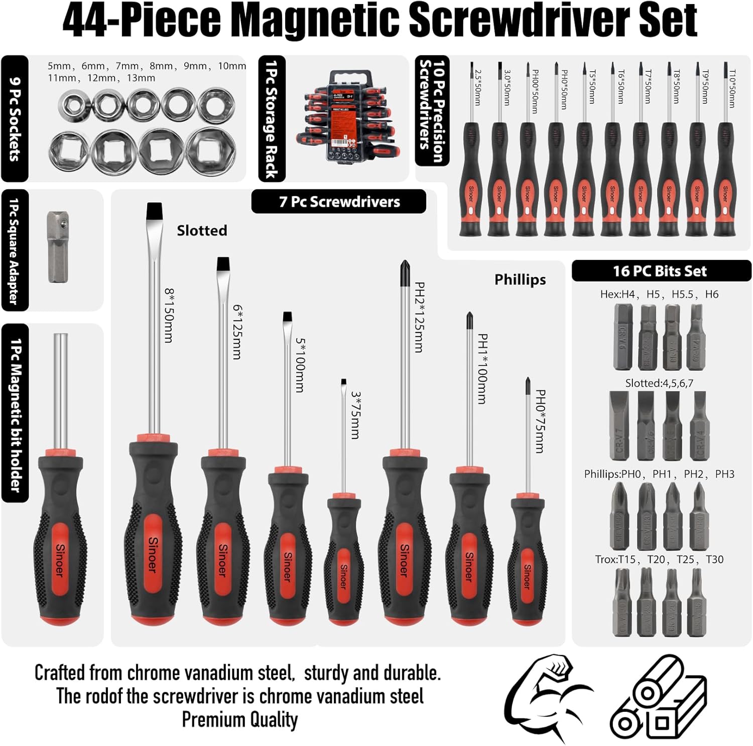 Thumbnail 5 de Juego de destornilladores magnéticos 44 piezas