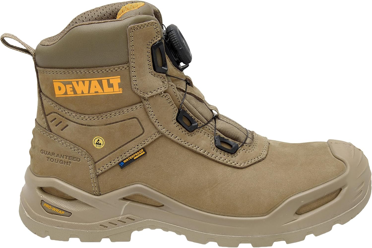 Thumbnail 3 de DEWALT Lander Mens Waterproof Nubuck Leather, Wide Fit, BOA Fastener Work Boot (Stone, UK11)