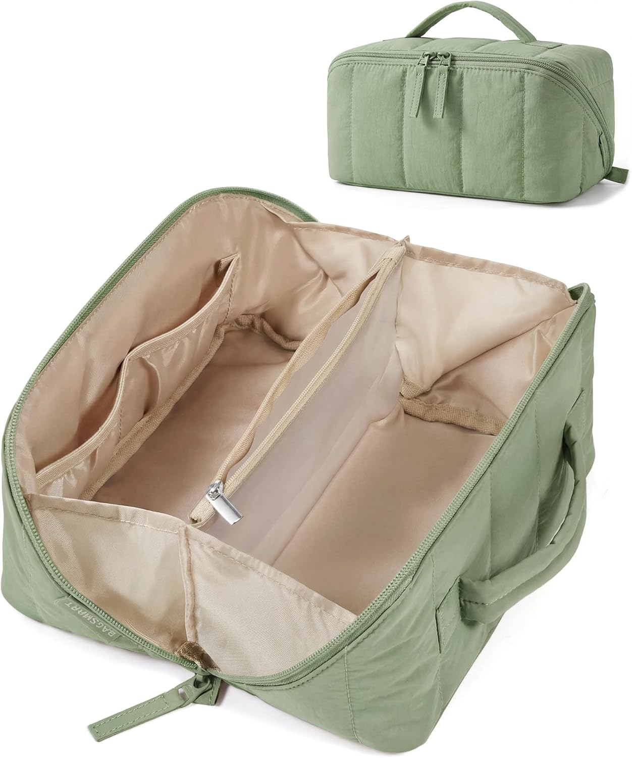 Detalle de BAGSMART Travel Makeup Bag, Sage Green