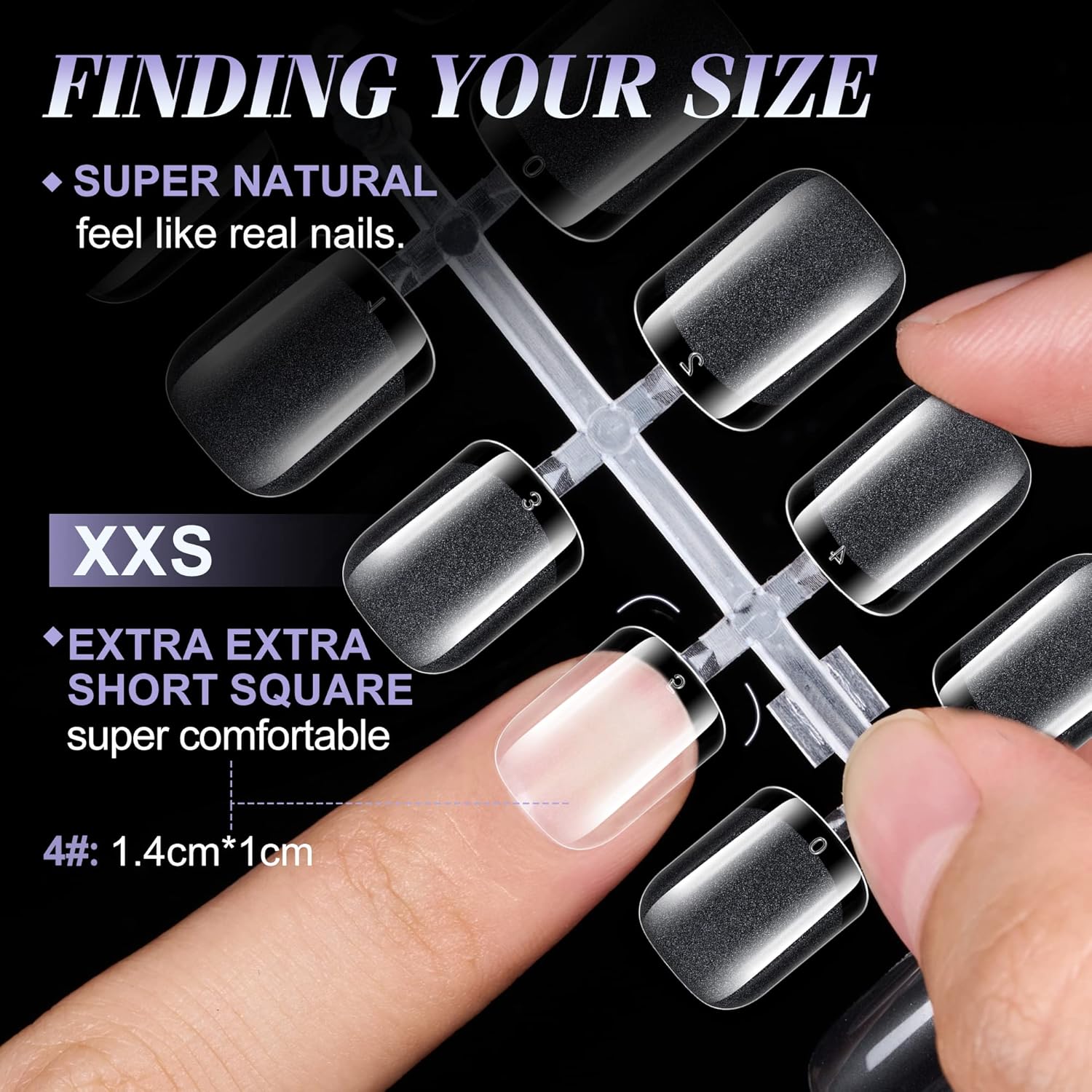 Thumbnail 6 de Gelike ec Extra Kurze Quadrat Nagel Tips (Soft Gel Full Cover) – XXS Short Square, 240 Stück in 12 Größen
