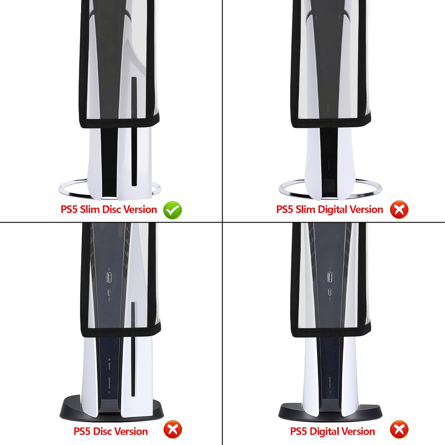 Detalle 2 de PlayVital PS5 Slim Vertical Dust Cover