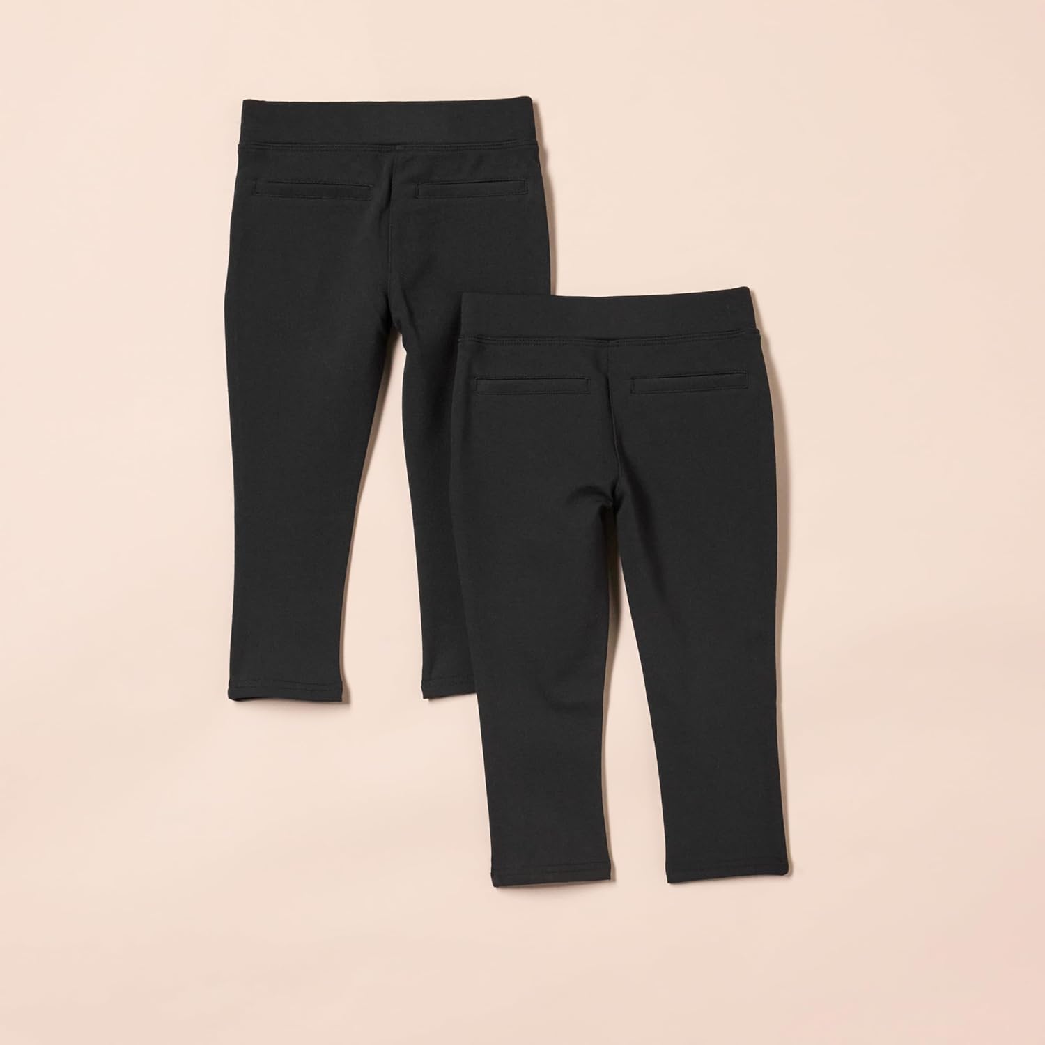Detalle de Amazon Essentials Girls and Toddlers' Uniform Slim-fit Ponte Knit Trousers (Pack of 2)