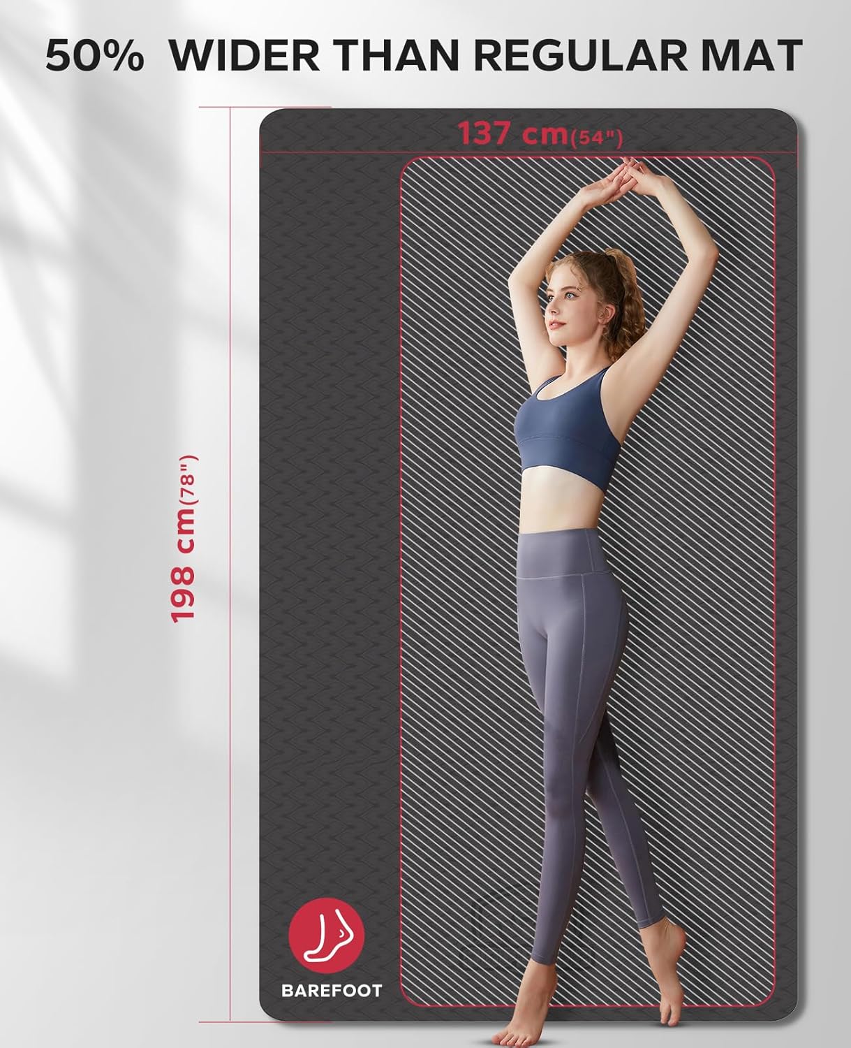 Thumbnail 1 de HAPBEAR Large Yoga Mat 183×116cm 6mm 🧘♀