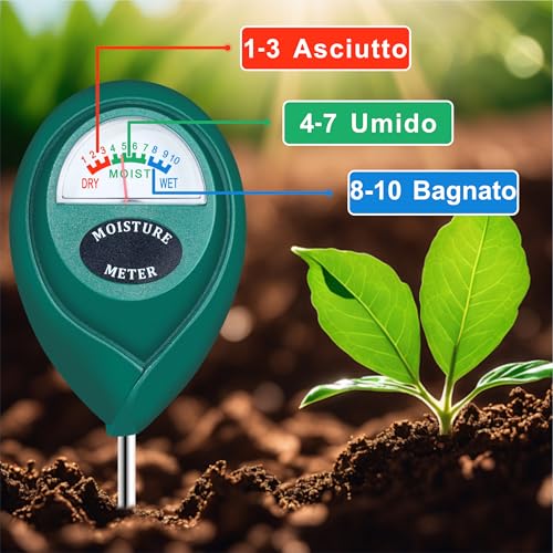 Detalle de XLUX Misuratore Umidità Suolo con Sonda Lunga per Piante – Senza Pile