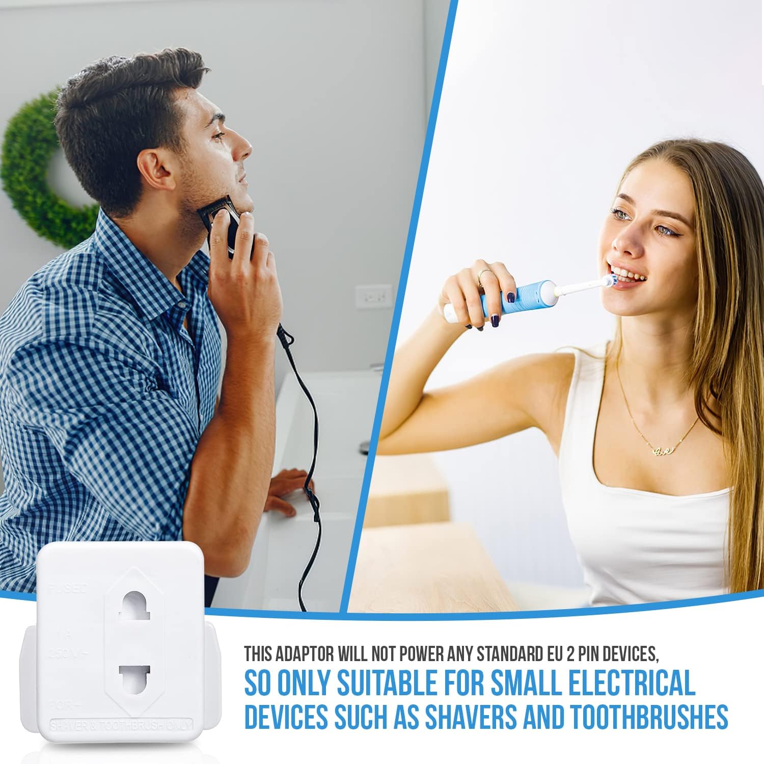 Detalle 2 de Invero 2x Shaver Adaptor Pack 1A