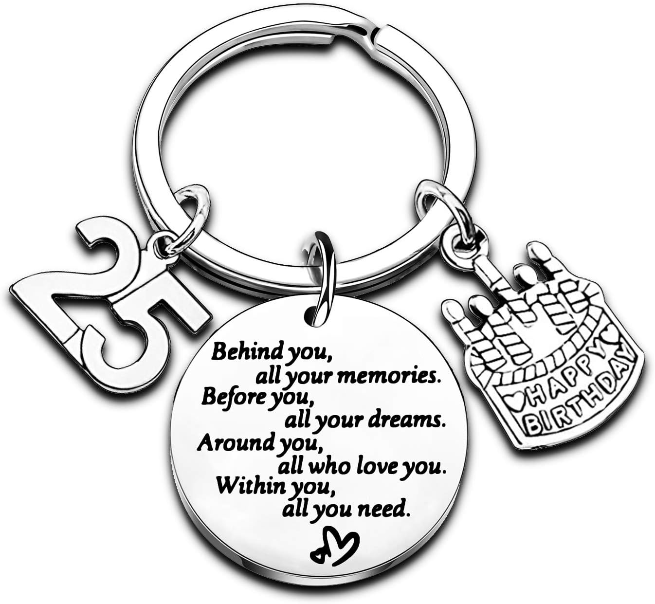 Detalle de Nimteve Birthday Keyring – Inspirational Stainless Steel Gift for Women, Girls and Mum
