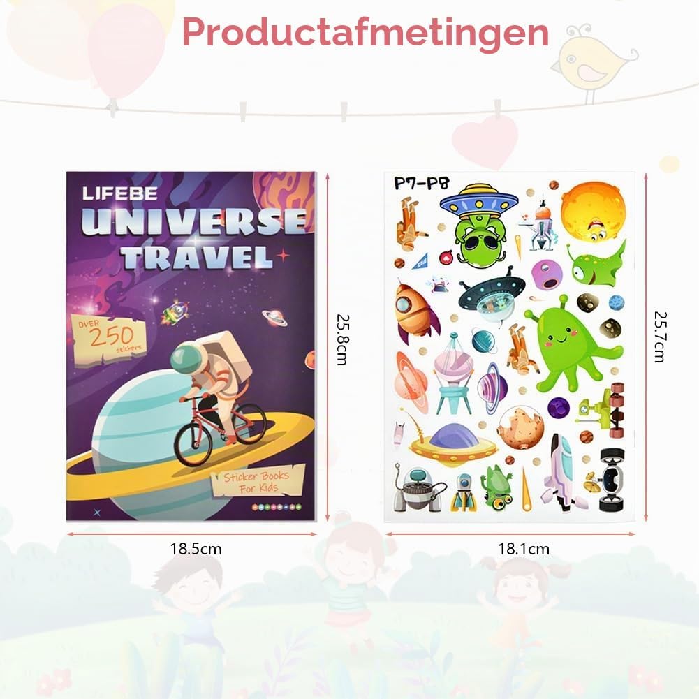 Detalle 2 de Vicloon herbruikbare stickerboeken: dinosauruspark en ruimtevaart, 2 stuks