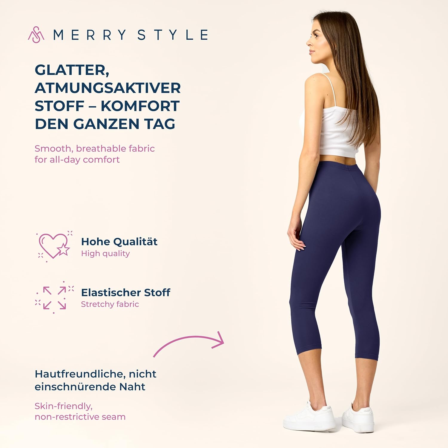 Detalle de Merry Style MS10-144 3/4-legging voor dames van 94% viscose