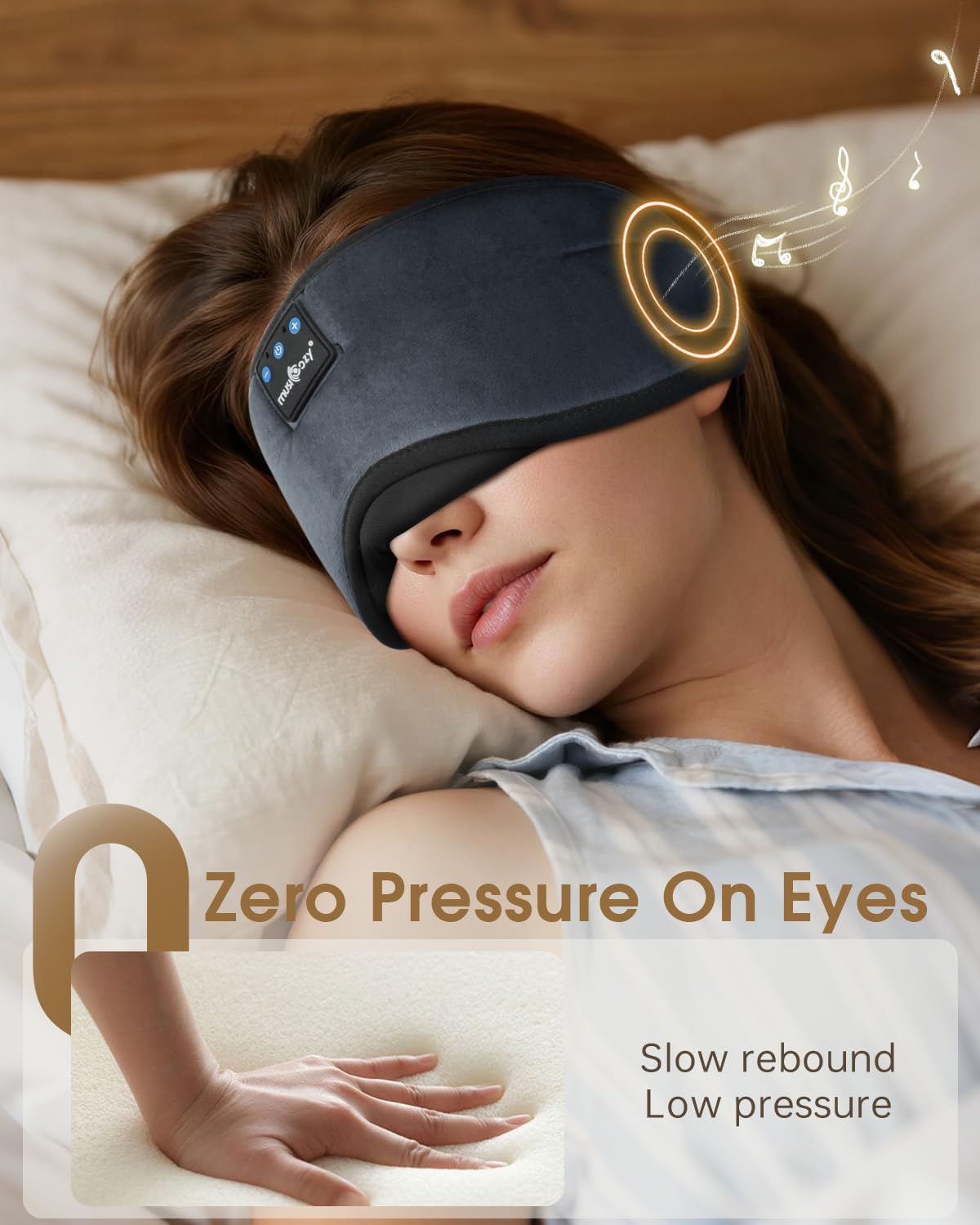 Detalle de MUSICOZY Bluetooth sleep mask headphones
