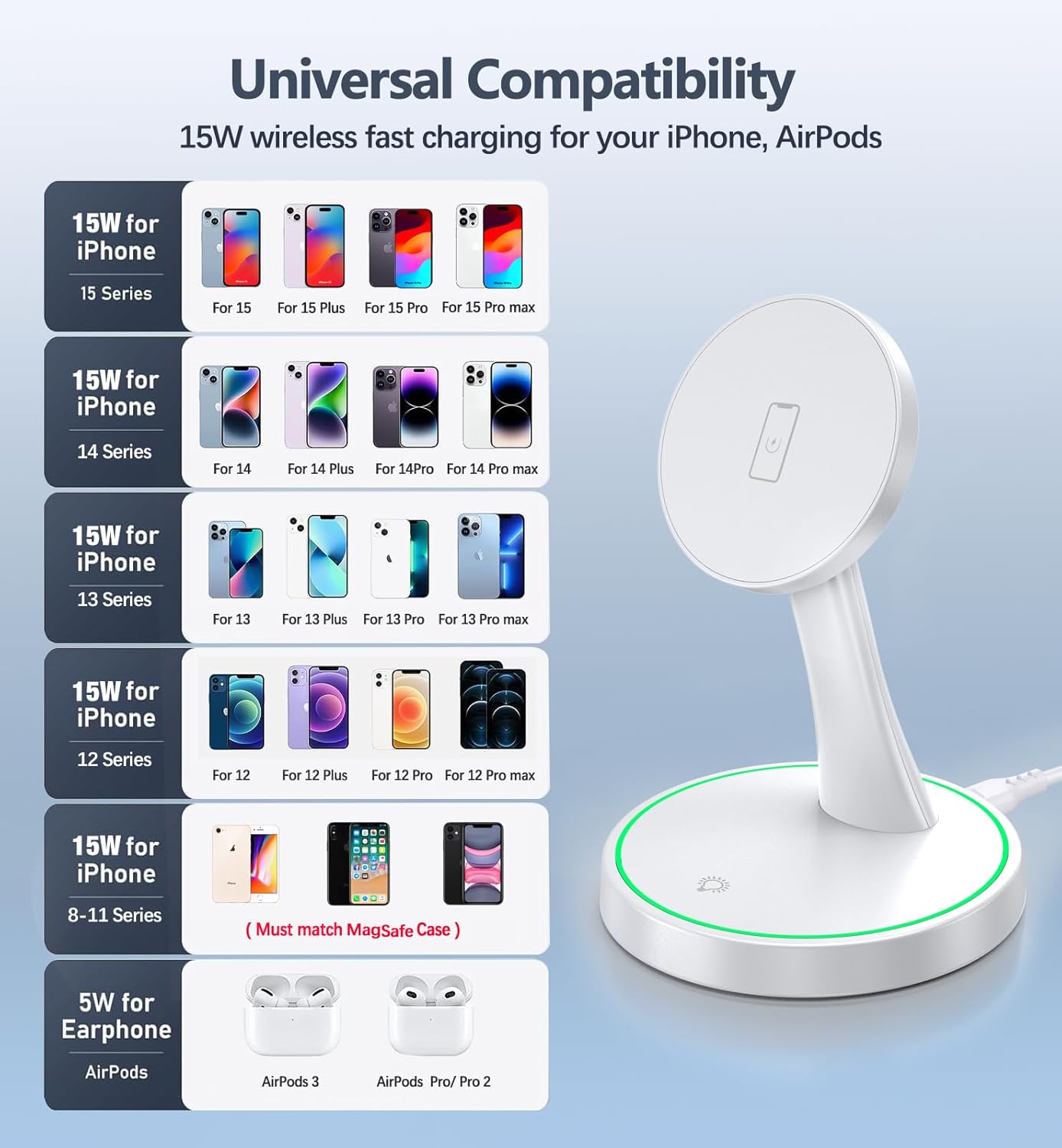 Thumbnail 6 de Magnetic Wireless Charger Stand 15W 2-Pack