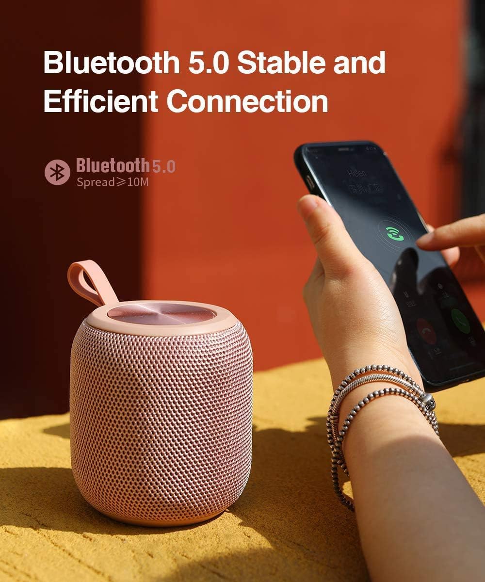 Thumbnail 2 de Bluetooth Speaker Portable 5.0 Dual Pairing – 360° HD Sound, IPX7 Waterproof (Pink)