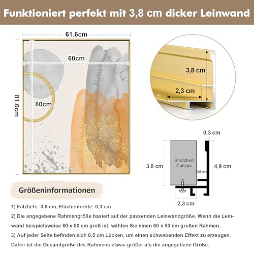 Thumbnail 3 de FOLKOR Schattenfugenrahmen für 40x50 cm Leinwand – 3,8 cm Tiefe, DIY Metallrahmen