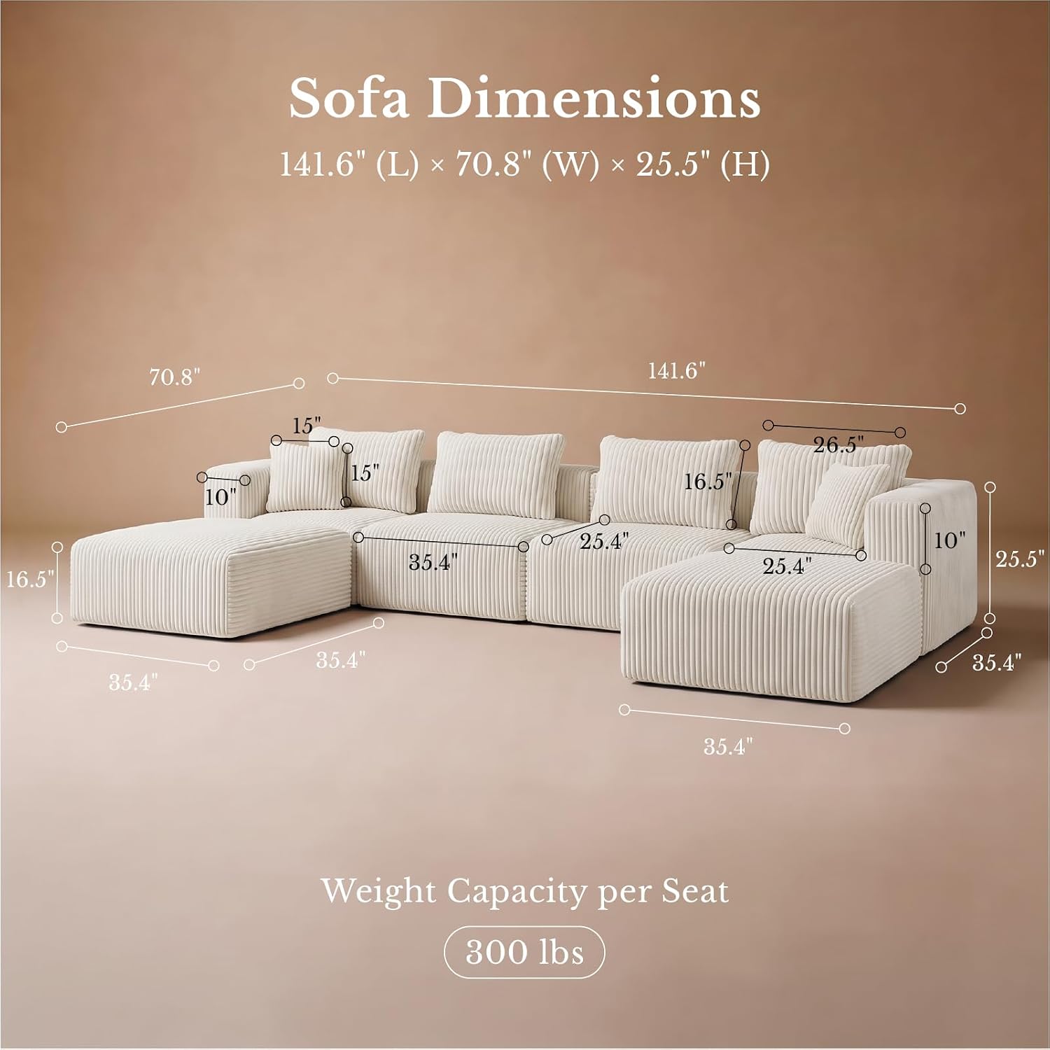 Detalle 2 de Maywish Modular Sectional Sofa 141