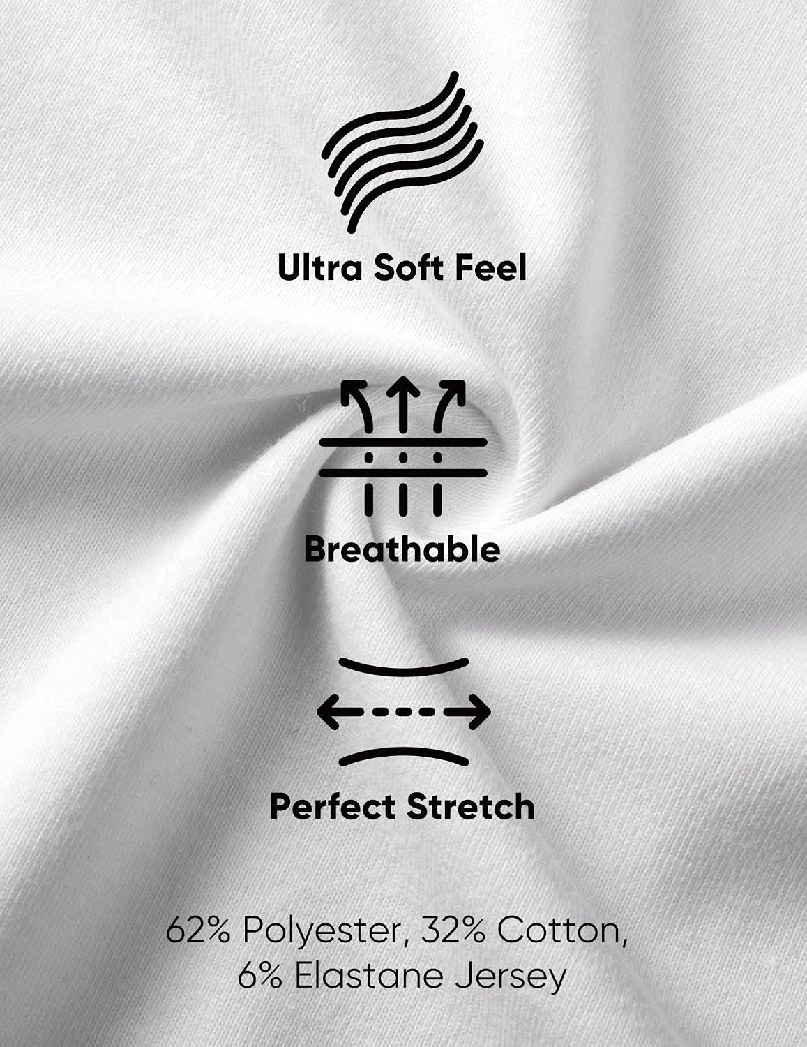 Thumbnail 6 de JMIERR Men's 3-Pack Cotton Hipster Longline Crewneck T-Shirts