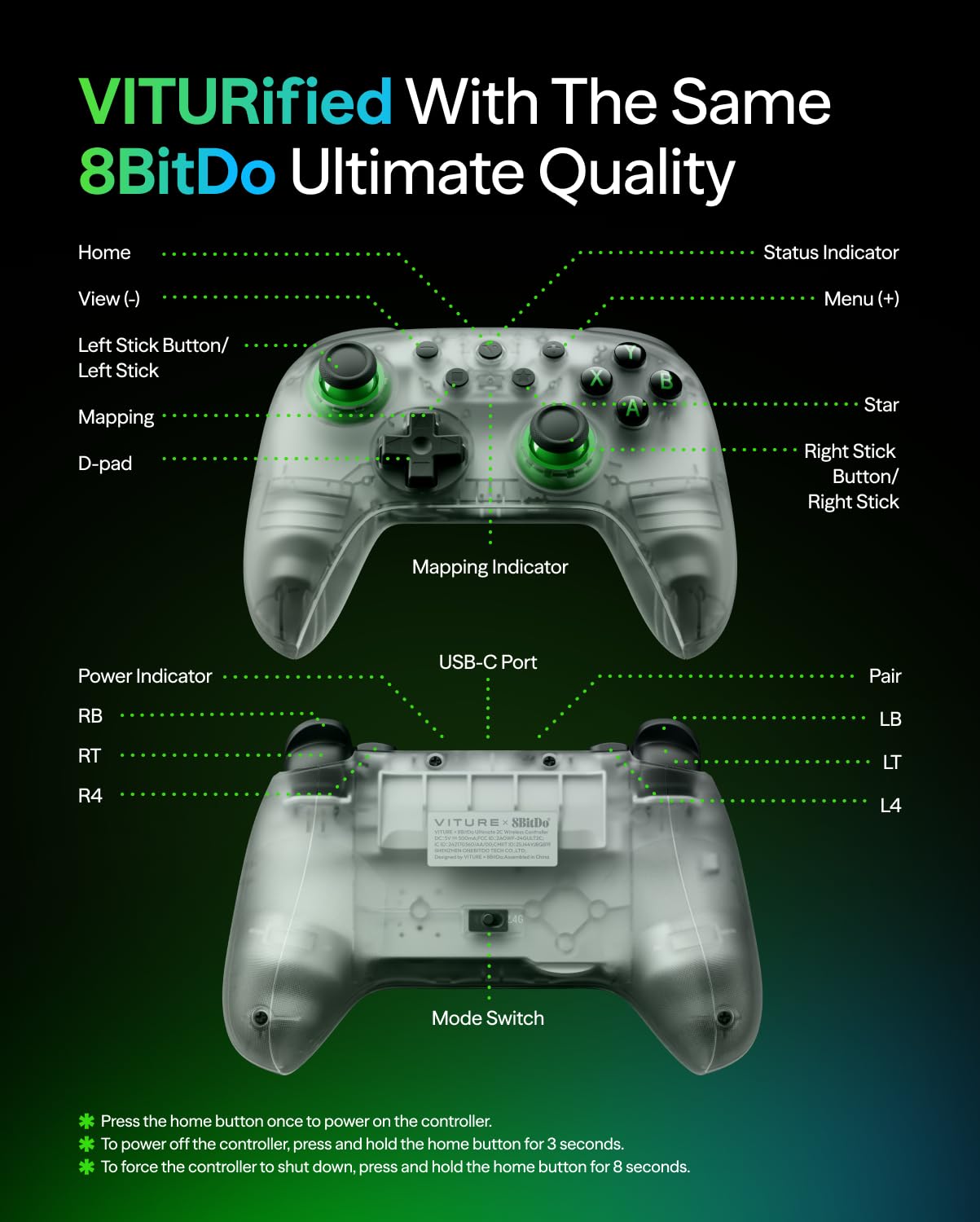 Thumbnail 2 de VITURE × 8BitDo Ultimate 2C Wireless Controller 3-Mode