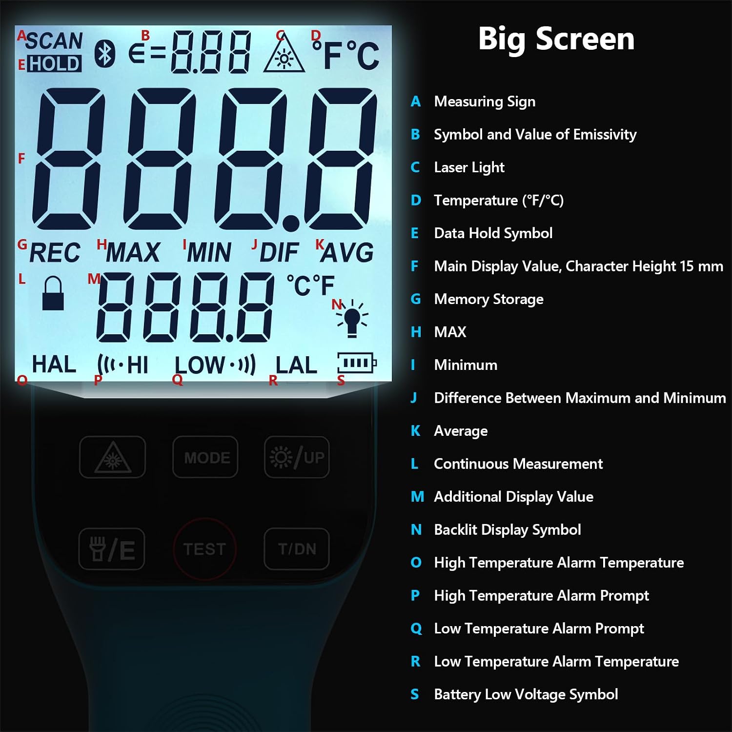 Detalle de Infrared thermometer gun HP-1600