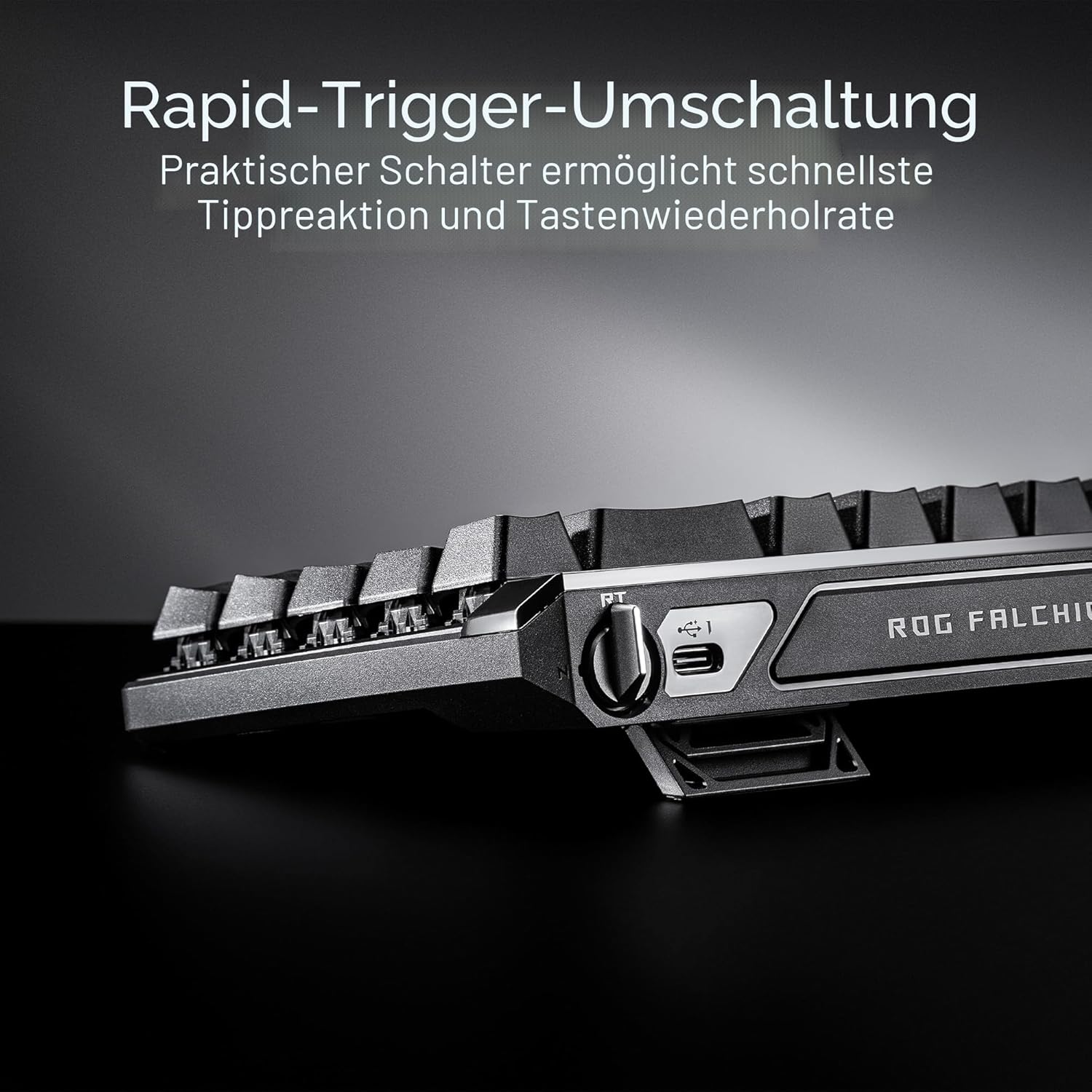 Detalle de ASUS ROG Falchion Ace HFX analoge Gaming-Tastatur (DE QWERTZ, 65%, ROG HFX Magnetic, Touch-Panel, 2× USB‑C)