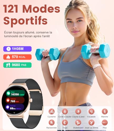 Thumbnail 2 de Montre Connectée Femme Smartwatch Sport LIGE – 1,43" AMOLED, 100+ Modes, Santé Féminine et Étanchéité IP68