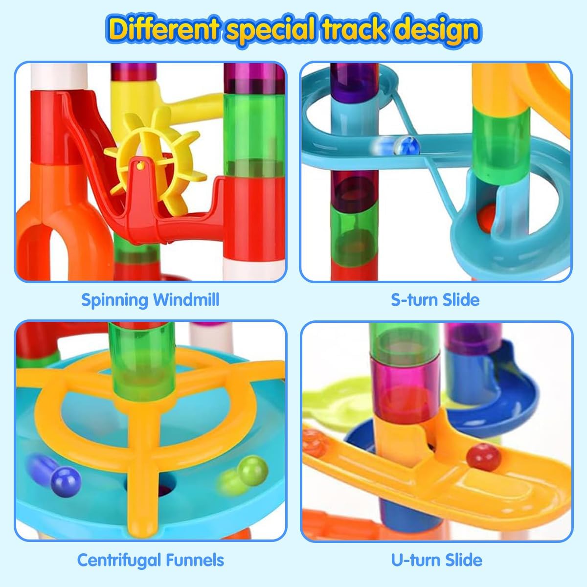 Detalle de MaxTronic Marble Run for Kids: 135 PCS Educational STEM Building Set