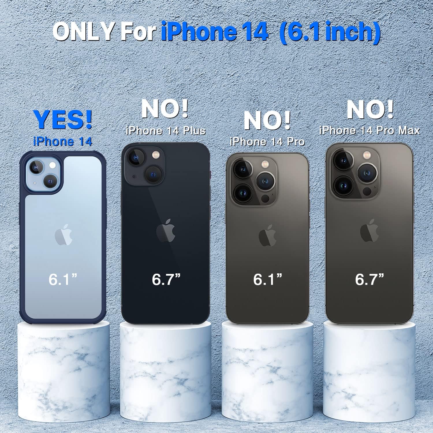 Thumbnail 1 de CENHUFO iPhone 14 Case with Built-in Glass Screen Protector and Camera Lens Shield – Ocean Blue