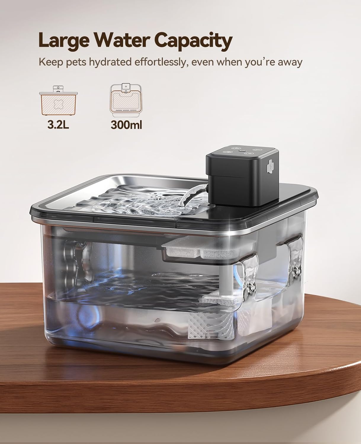 Thumbnail 5 de Fontaine à eau pour chat Feelneedy FEELNEEDY 3,2 L sans fil inox avec 6 filtres et détecteur de mouvement