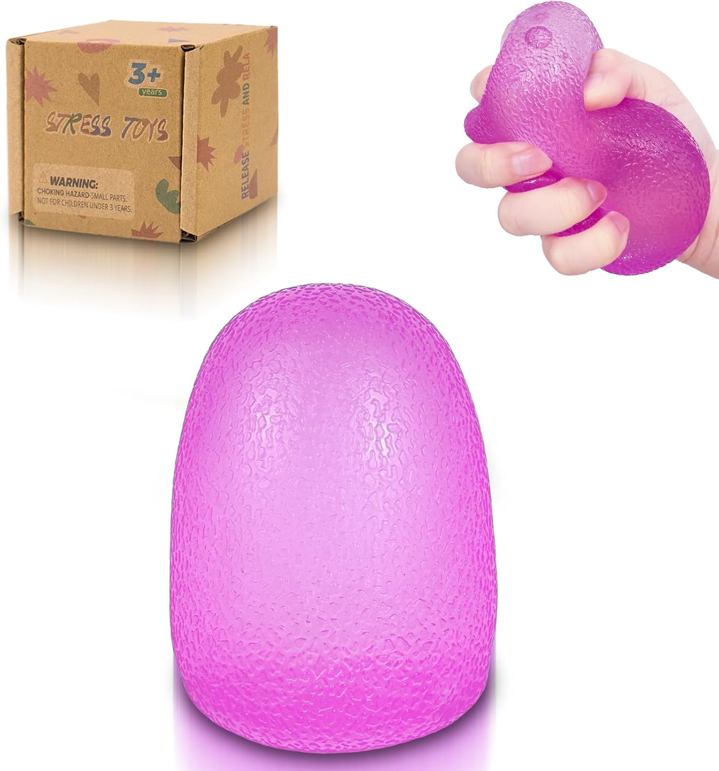 Thumbnail 6 de Graphinza Squeeze Toys for Kids – Durable, Safe Stress Relief Squeezies (Pink) 3.75in x 2.8in