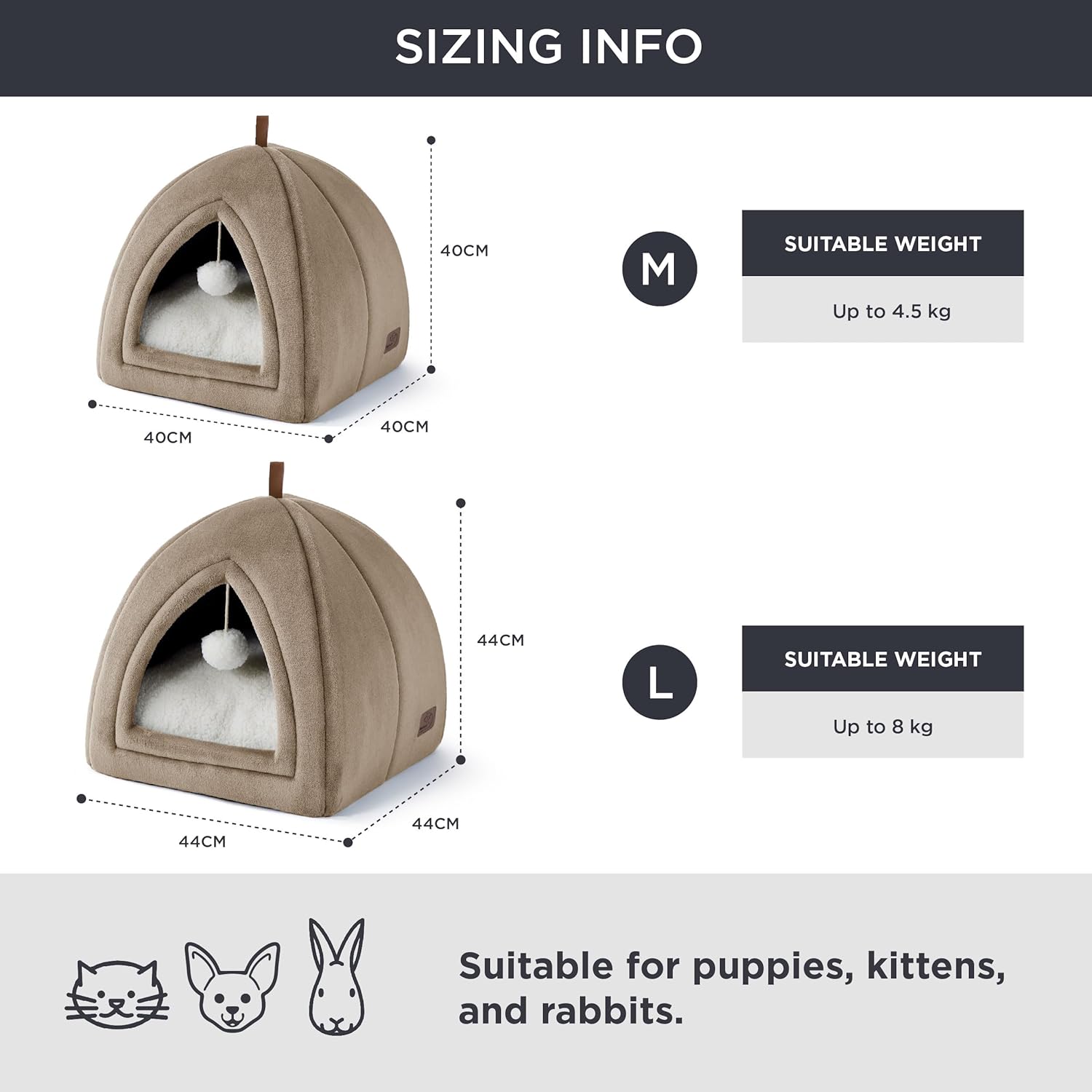 Thumbnail 5 de Bedsure Cat Cave Bed Indoor Large Flannel