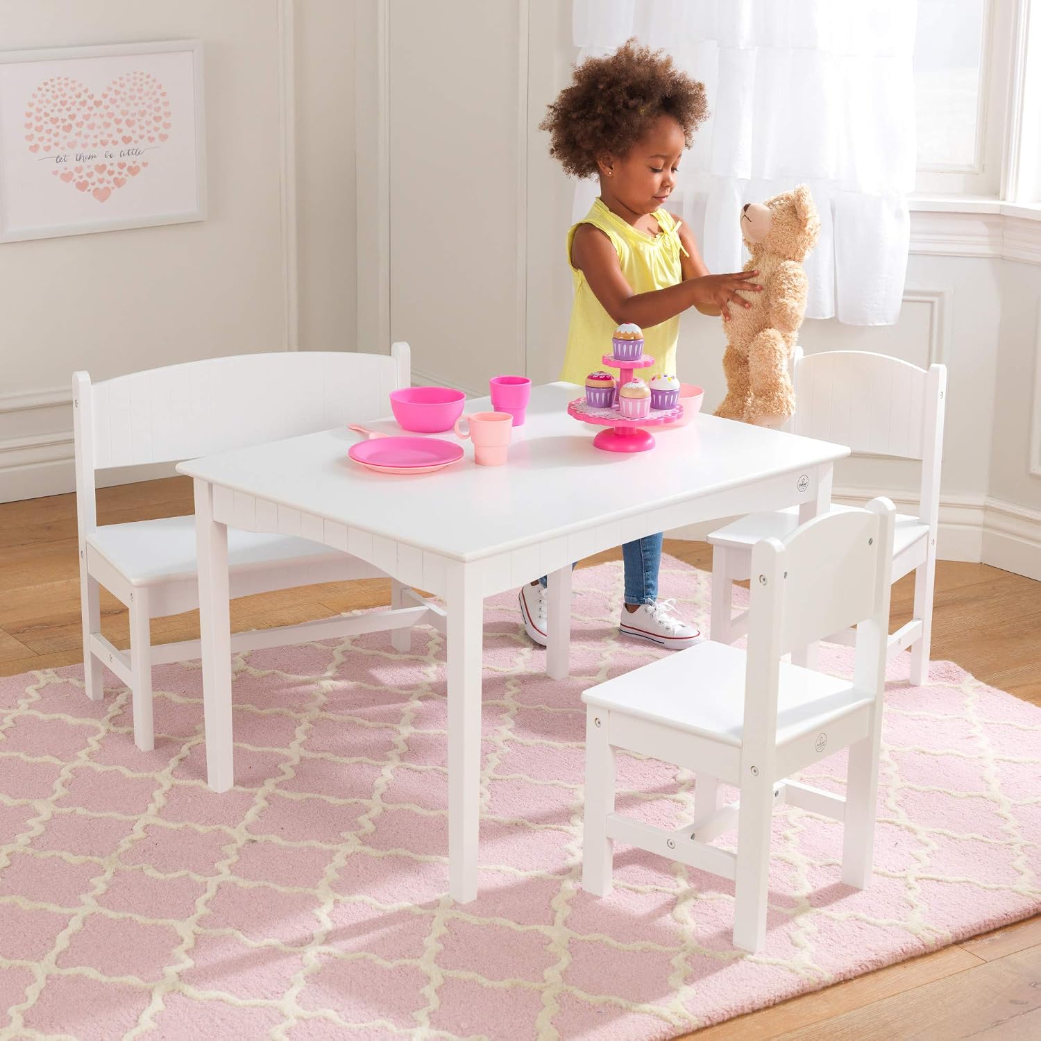 Detalle 2 de KidKraft Children's Table Set, White